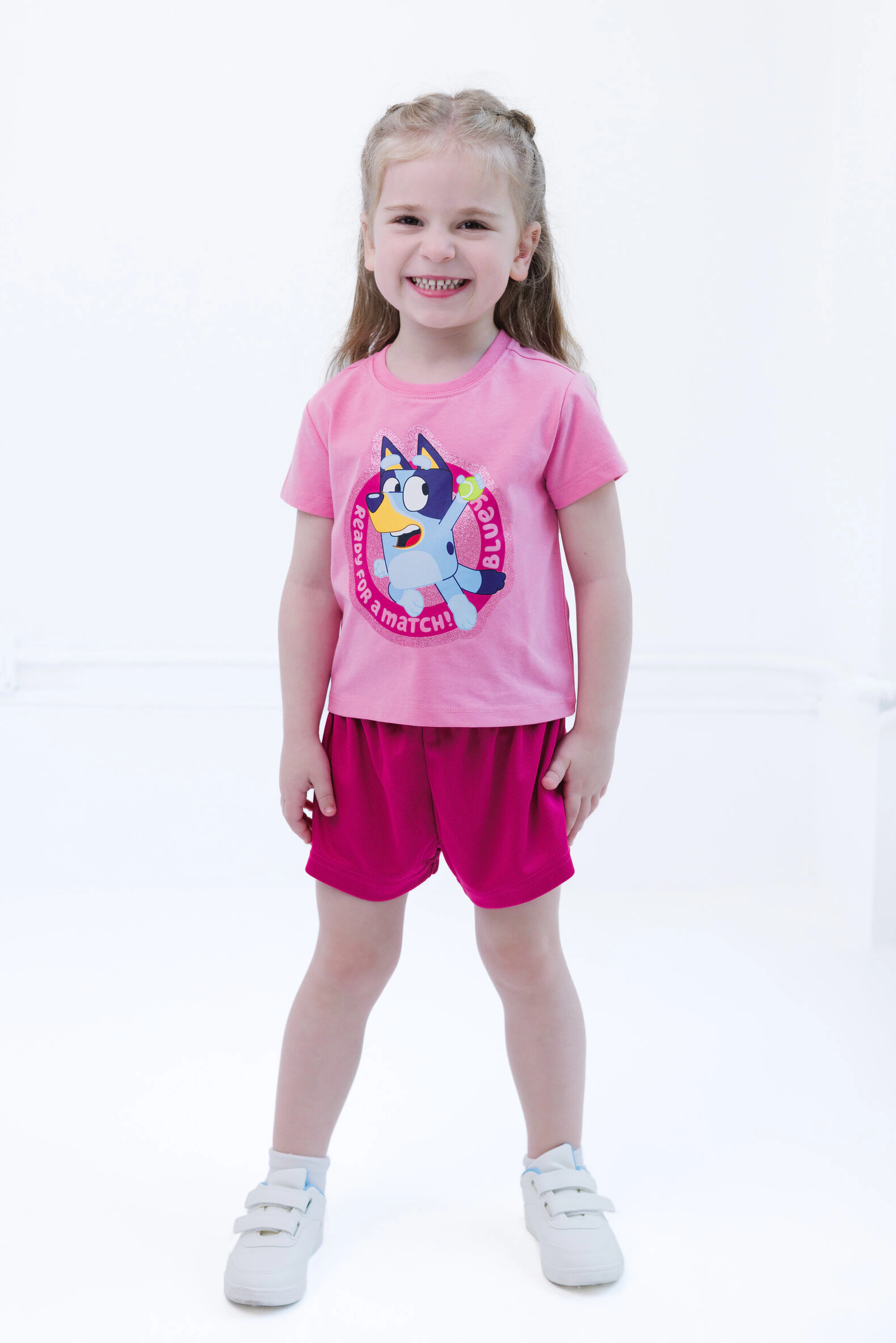 Bluey Girls' Athletic 2-Piece T-Shirt and Shorts Set