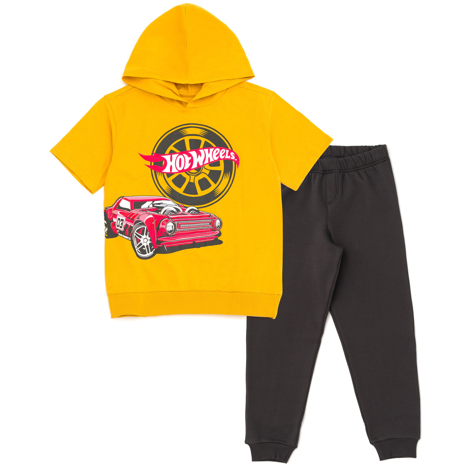 Hot Wheels Boys' 2-Piece Hooded Tee and Joggers Set