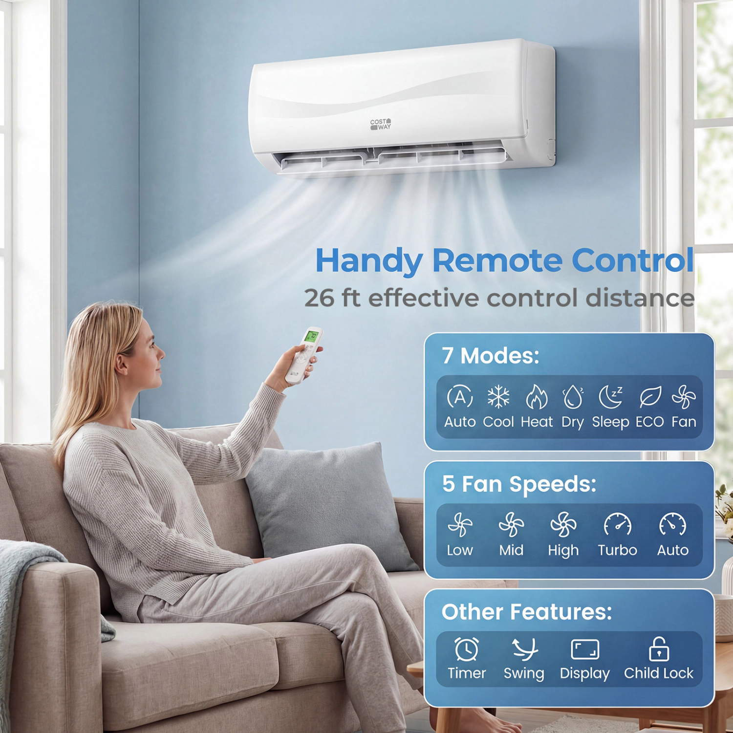 LJG Blast Series 12000 BTU 20 SEER2 115 V Mini Split Air Conditioner with Heat Pump