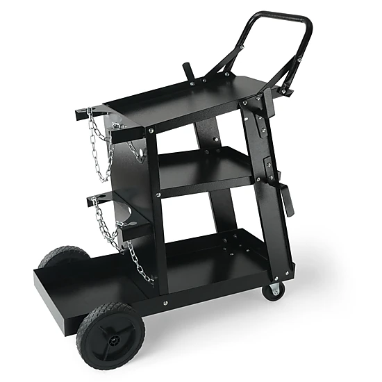 HONGGE Welding Cart with Weight Capacity Wheels Tank Storage Safety Chains Cart for Welding