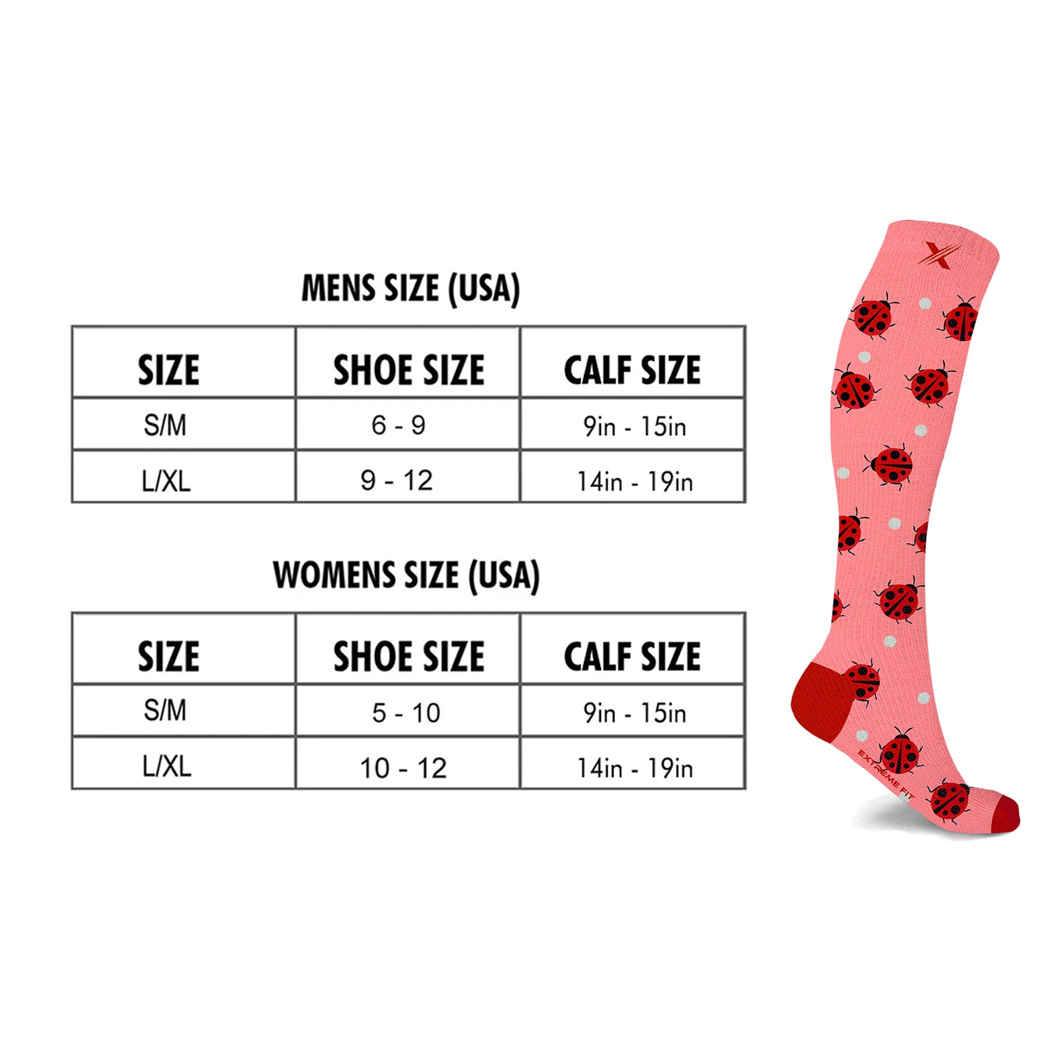 Extreme Fit Nature And Fruity Prints Knee-high Compression Socks - 6 Pair
