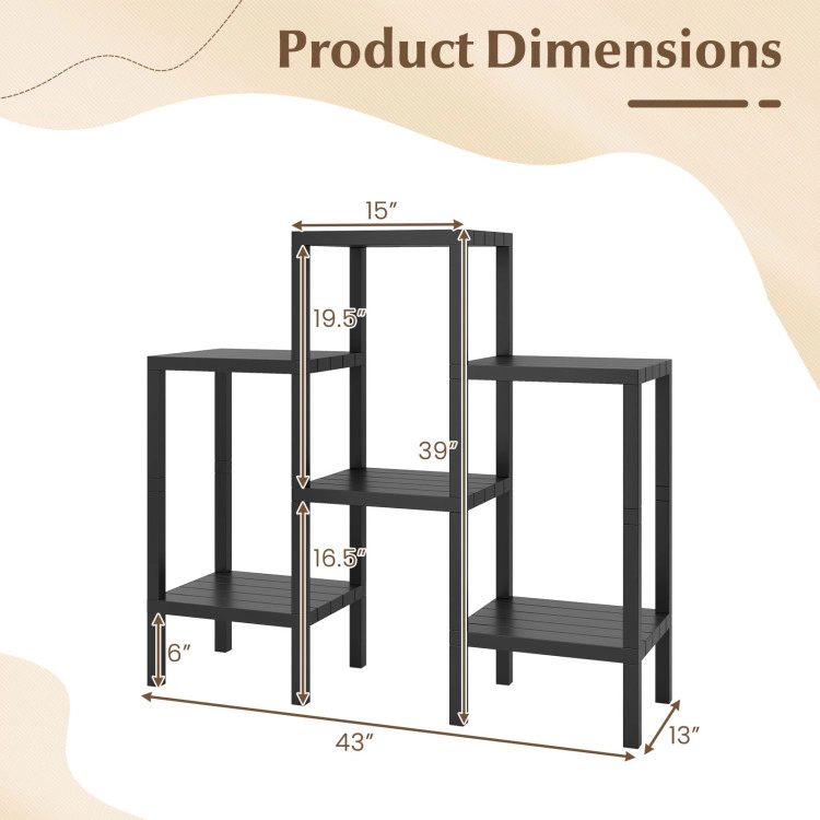 Hivvago 6-Tier Plastic Modular Storage Shelves for Living Room and Kitchen