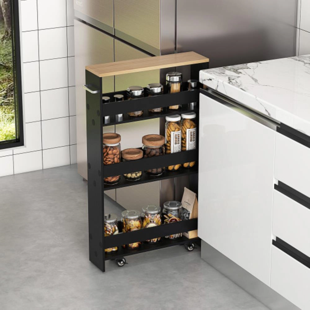 Hivvago Rolling Kitchen Slim Storage Cart Mobile Shelving Organizer with Handle