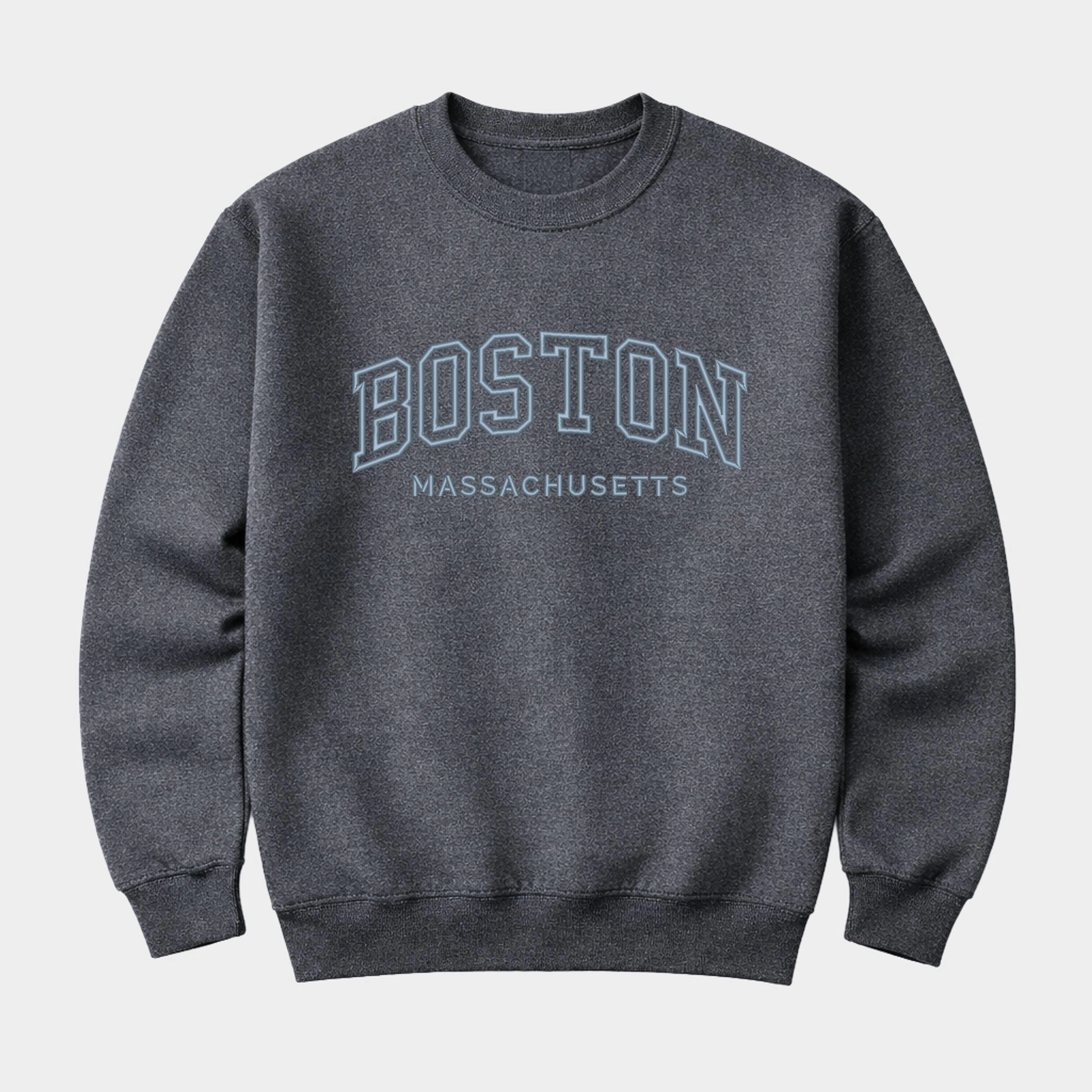 Simply Sage Market - Embroidered Boston Massachusetts  Women's Graphic Sweatshirt