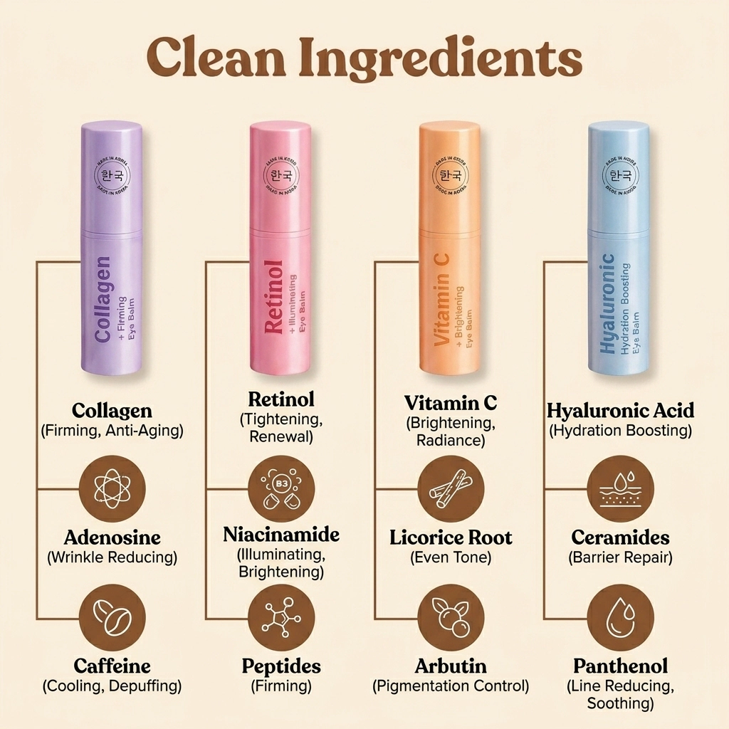Lovery 4-Step Korean Eye Balm Collection - Korean Skin Care Complete Under-Eye Renewal Set
