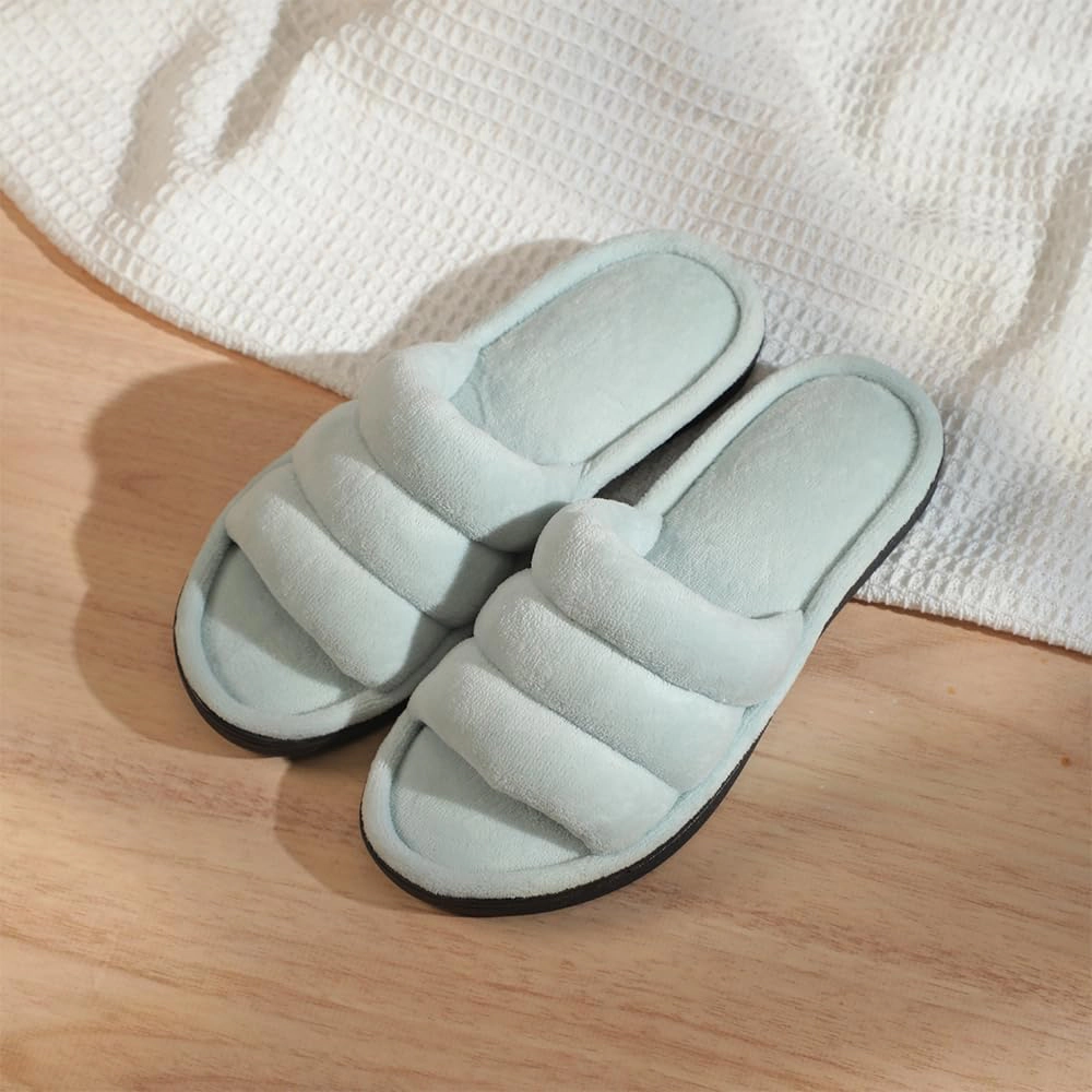 Roxoni Women's Coral Fleece Slippers with Cotton-Filled Comfort