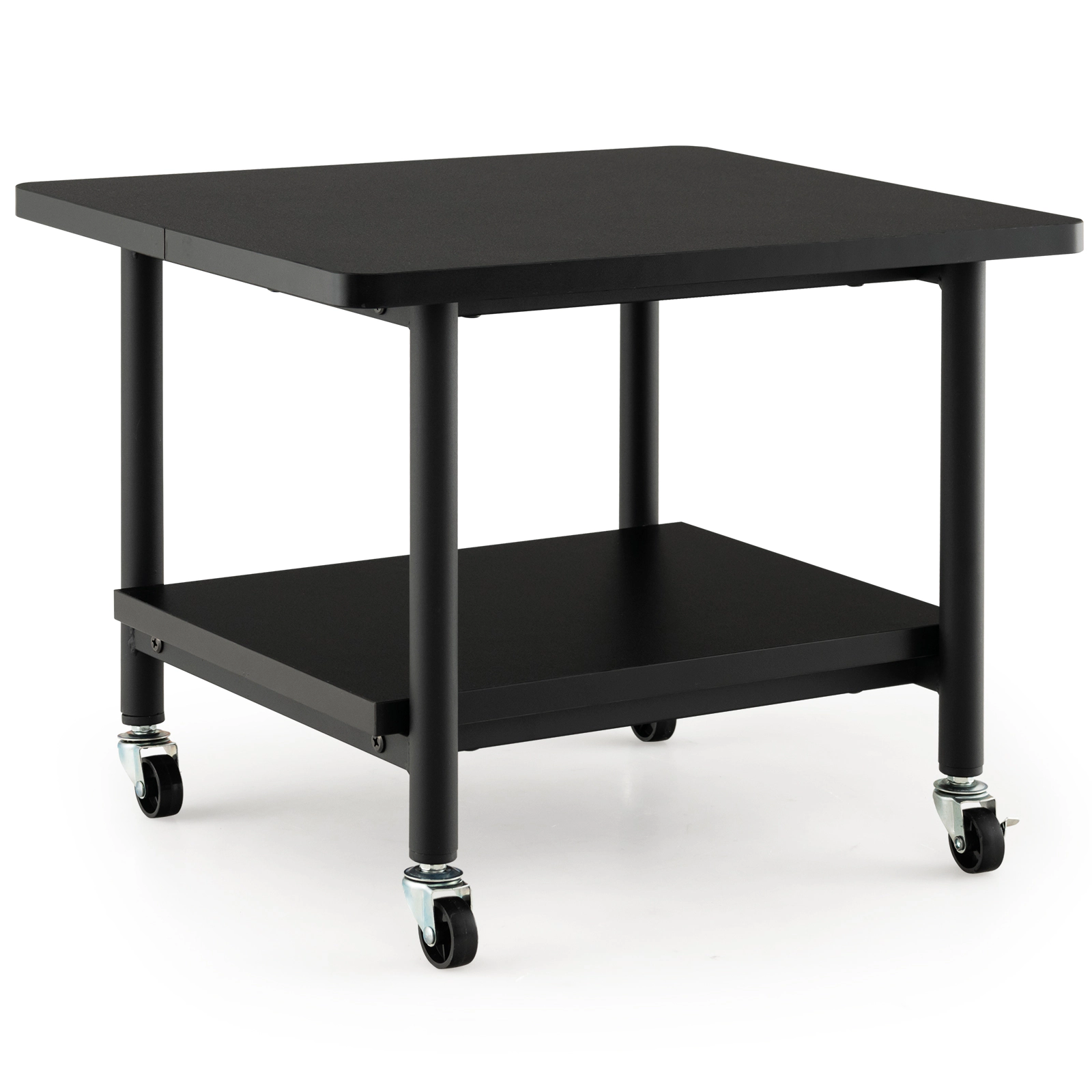 SUGIFT 19.5-in 143-lb Capacity Under Desk Printer Stand with 0.7-in Thick Top Storage Shelf and 4 Casters