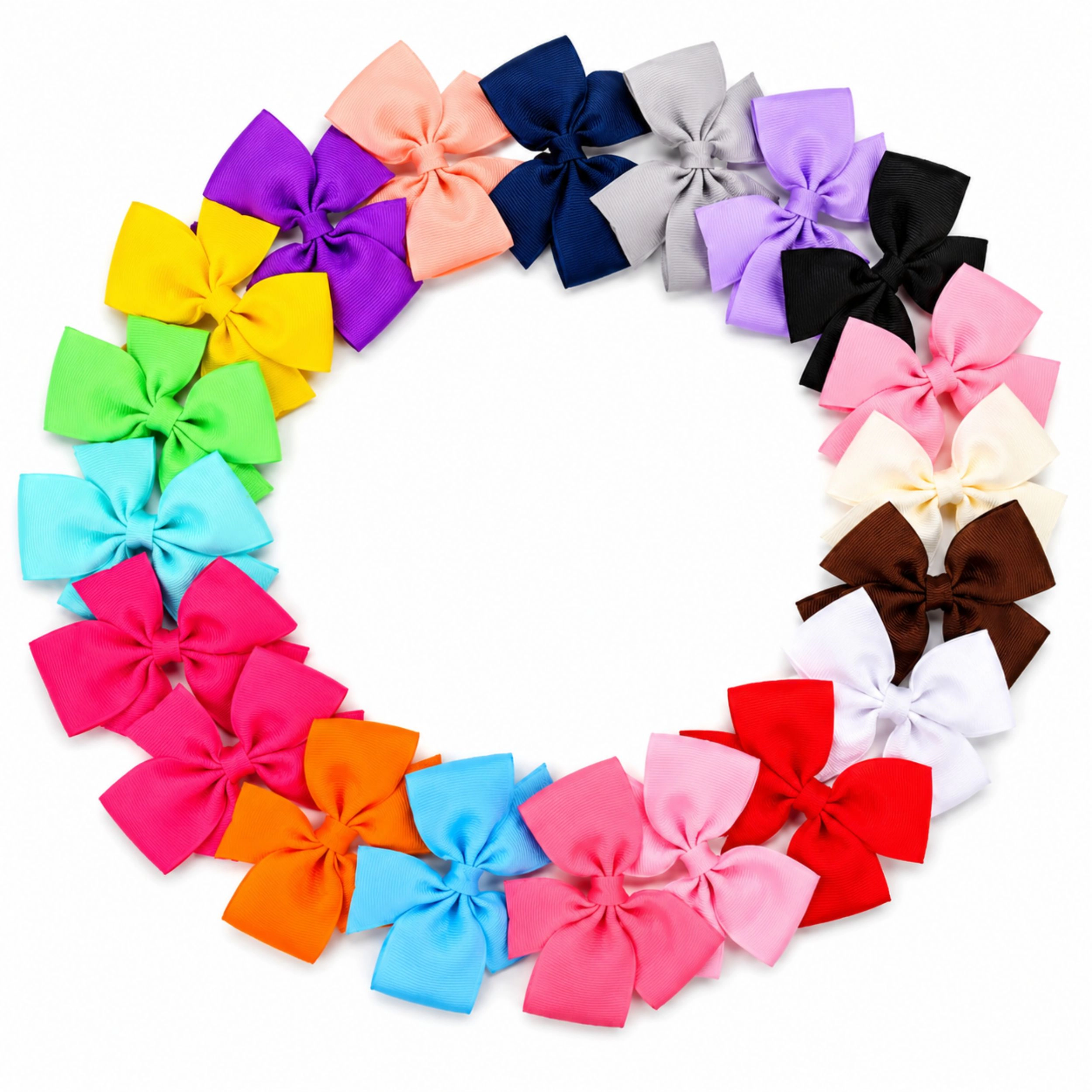 Home Collection Girls Pack of 20 Grosgrain Ribbon Hair Bows with Alligator Clips