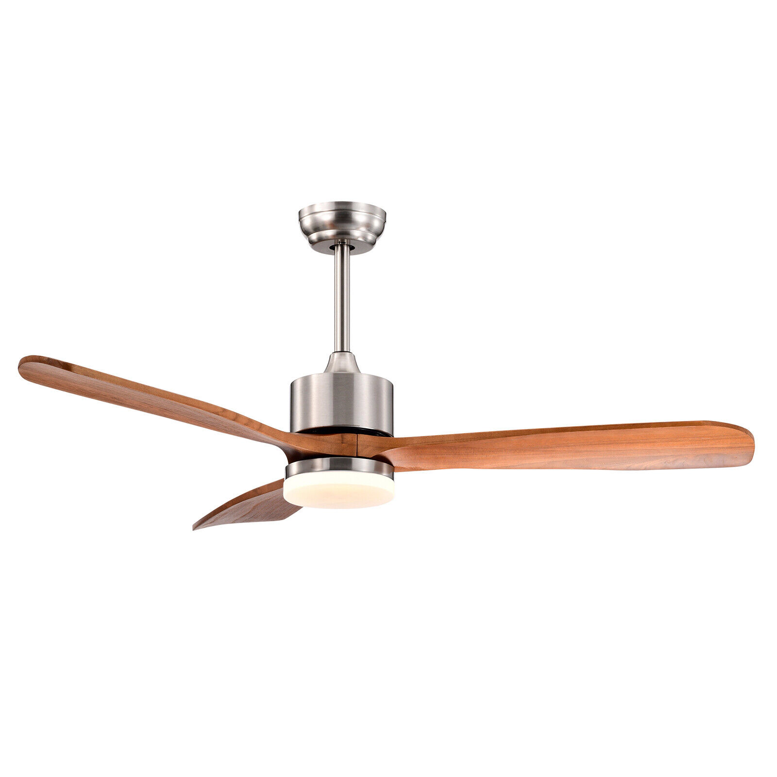 SUGIFT 52-Inch 3-Blade Retro Ceiling Fan, 6-Speed Reversible Motor, Adjustable LED Light, Silver