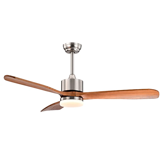 SUGIFT 52-Inch 3-Blade Retro Ceiling Fan, 6-Speed Reversible Motor, Adjustable LED Light, Silver