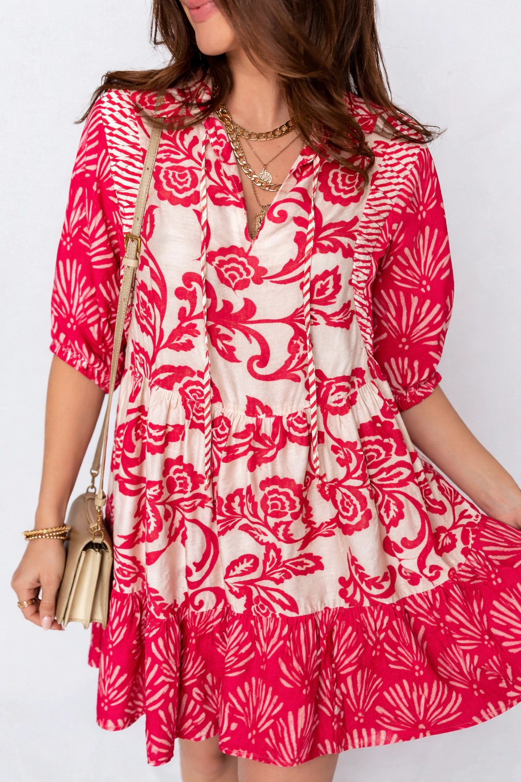 Threaded Pear Women's Ariel Loose Flower Mini Dress