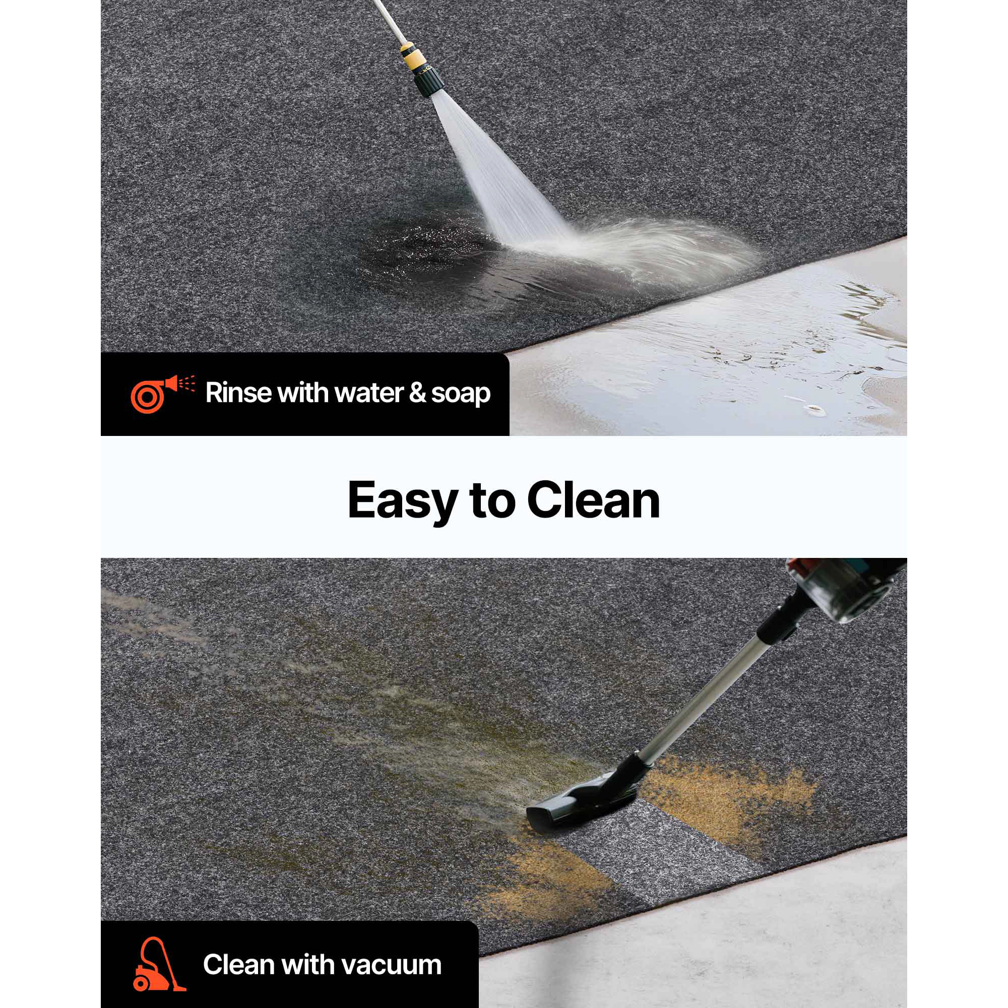 HONGGE Heavy Duty Garage Floor Mat Waterproof from Mud, Oil, and Water Containment