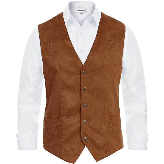 Gioberti Men's 5 Button Faux Suede Vest