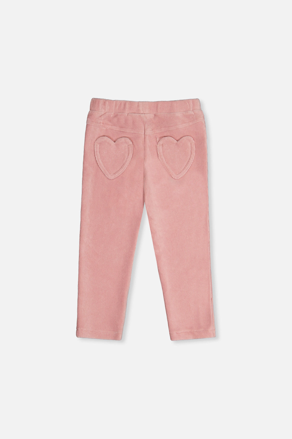 Deux par Girls Ribbed Stretch Velour Treggings with Heart Pockets