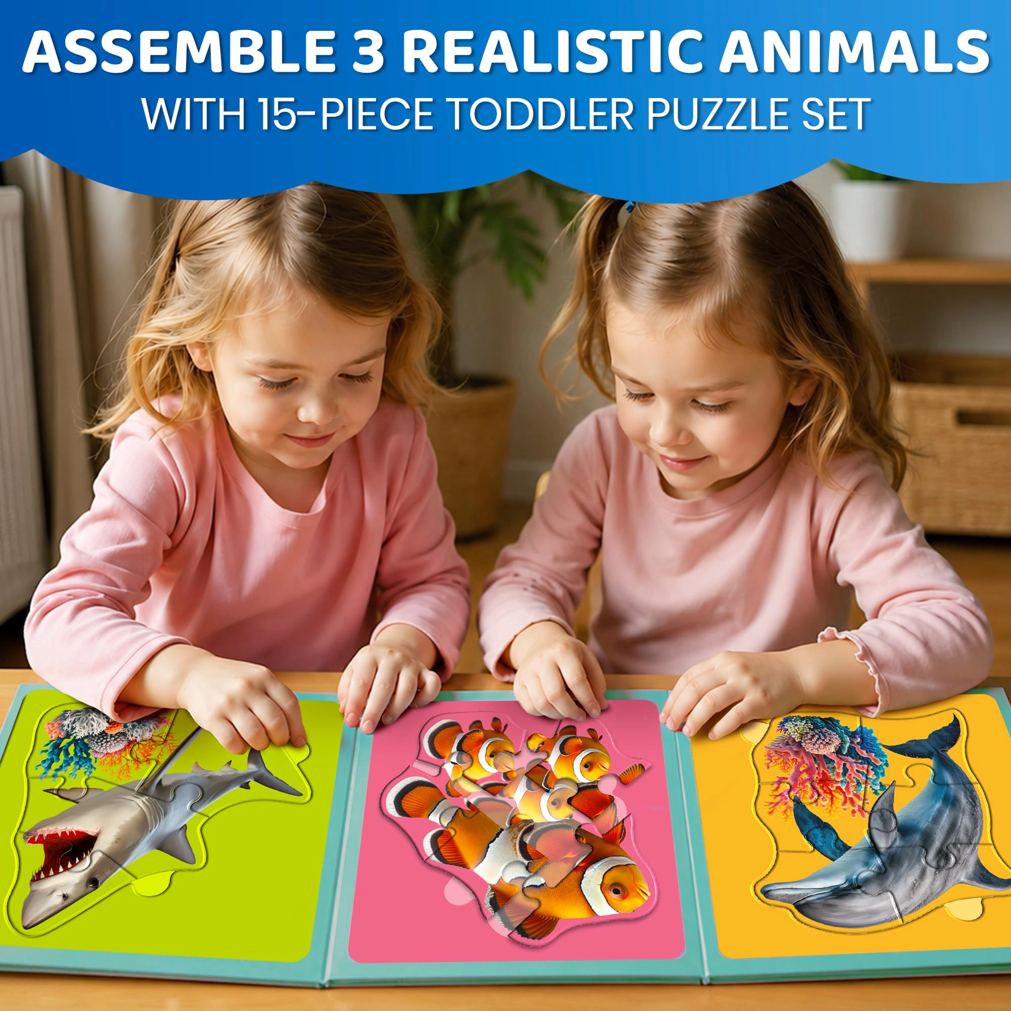 QUOKKA Magnetic Puzzle Book Set for Kids Ages 3+, Ocean, Safari and Wild Animal Themes
