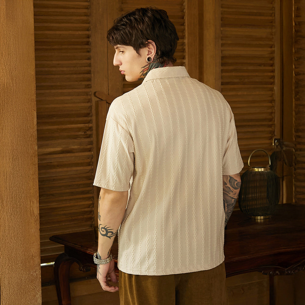 Spiralknot-Tactile Oversized Polo T-Shirt