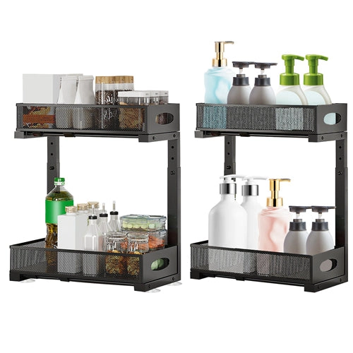 GBruno 2-Tier Pull-Out Under Sink Organizer 2 Pcs