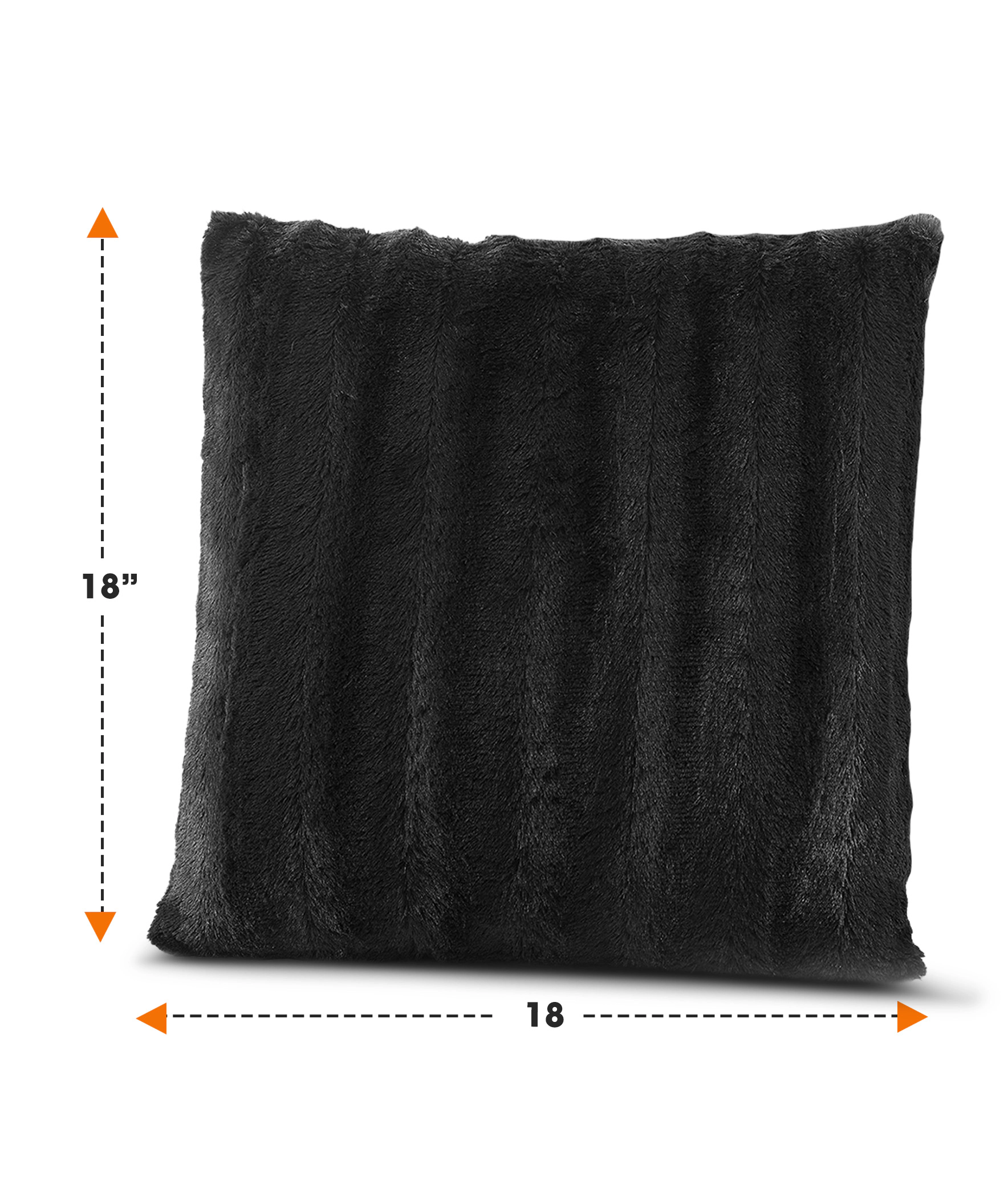 Cheer Collection 18 x 18-Inch Faux Fur Decorative Throw Pillow Cover (Blue)