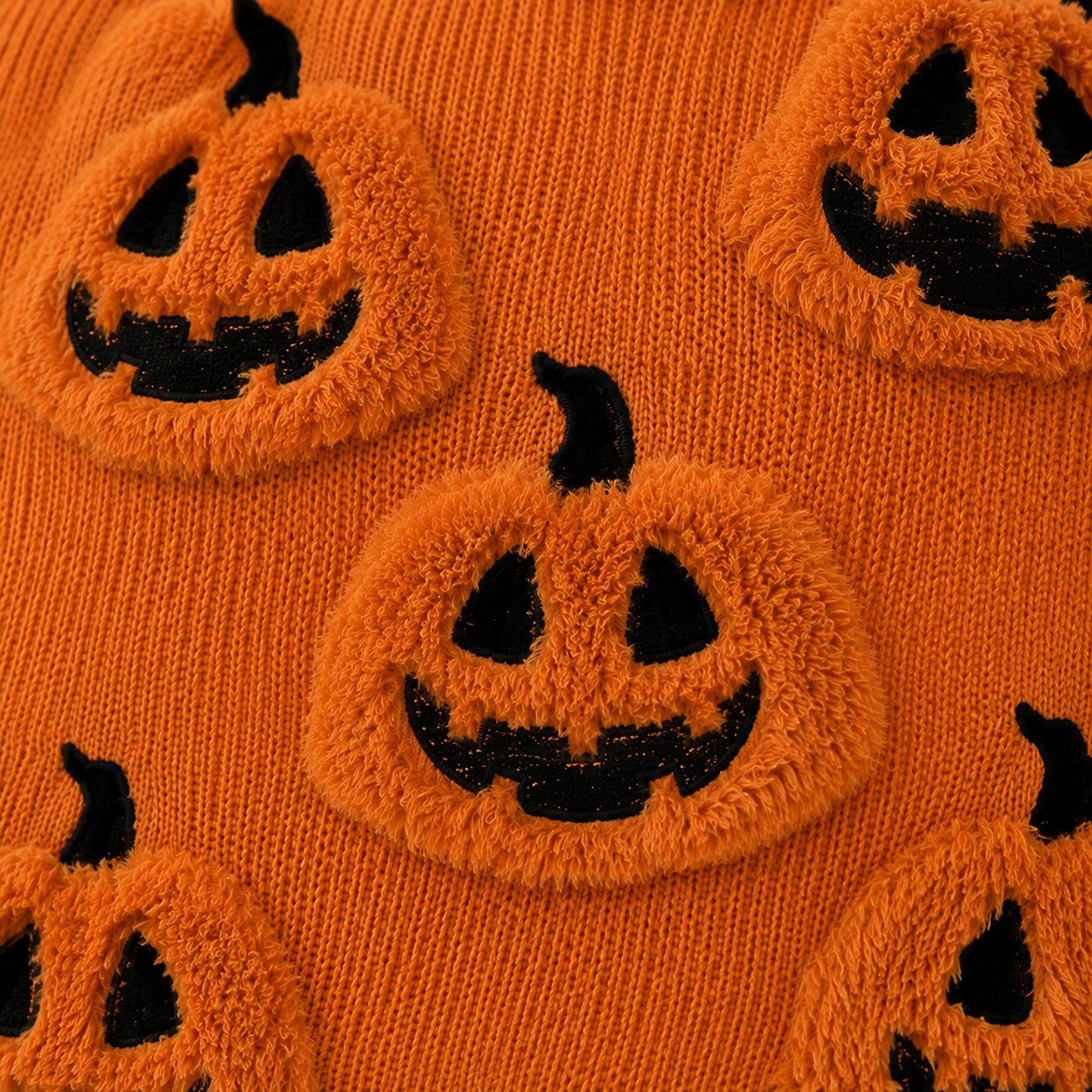Alilang Halloween Textured Pumpkin Ghost Decorative Throw Pillow Cover
