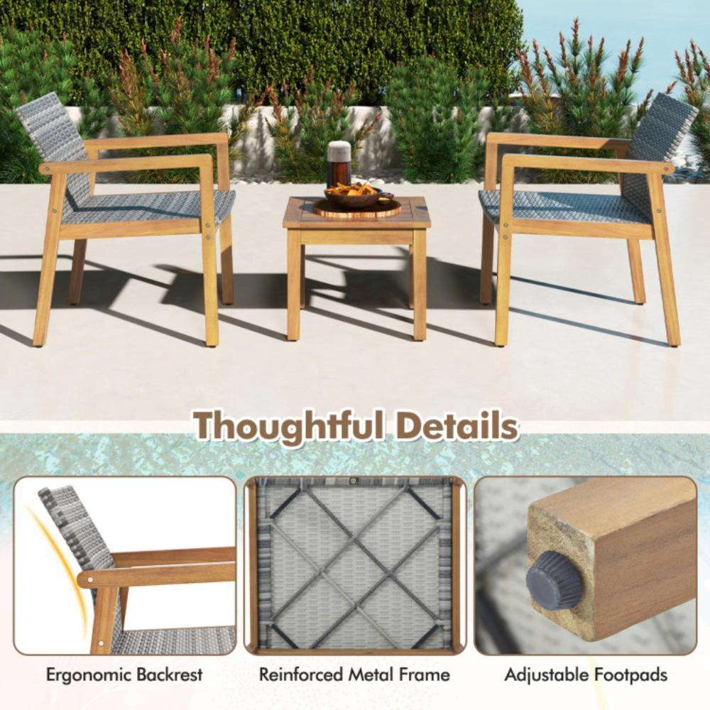Hivvago 3 Pieces Patio Furniture Set  With Chair