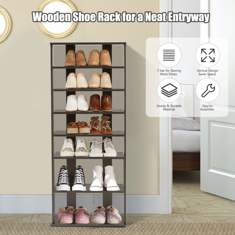 Hivvago 7 Tiers Patented Vertical Shoe Rack for Front Door