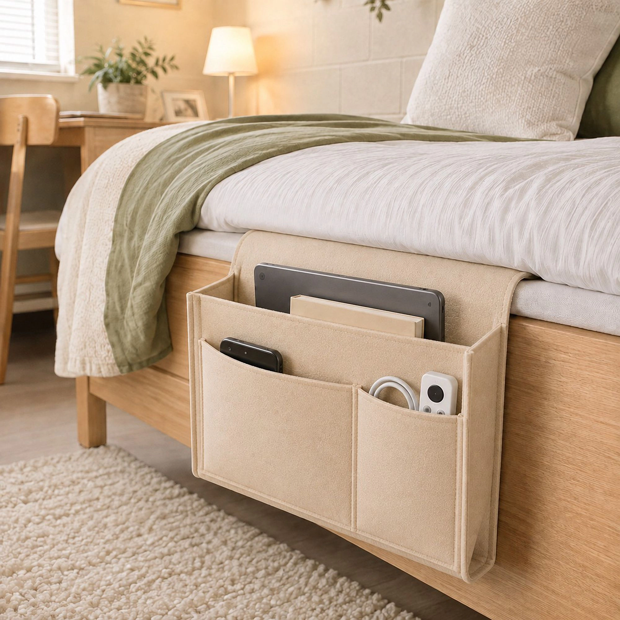 Alilang Women Sofa Armrest Organizer with Multiple Pockets Couch Remote Control Storage Caddy