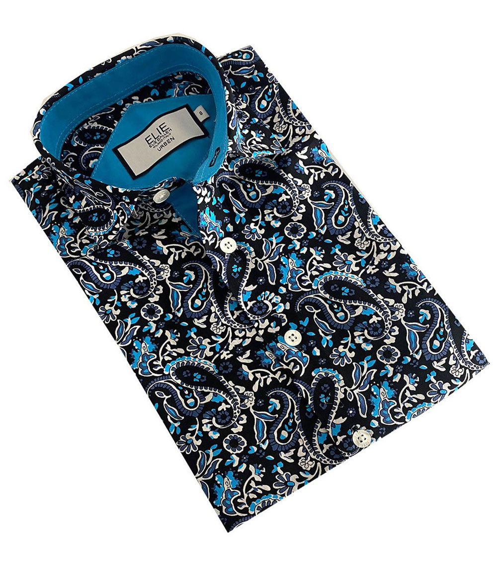Elie Balleh Boys Slim Fit Paisley Shirt