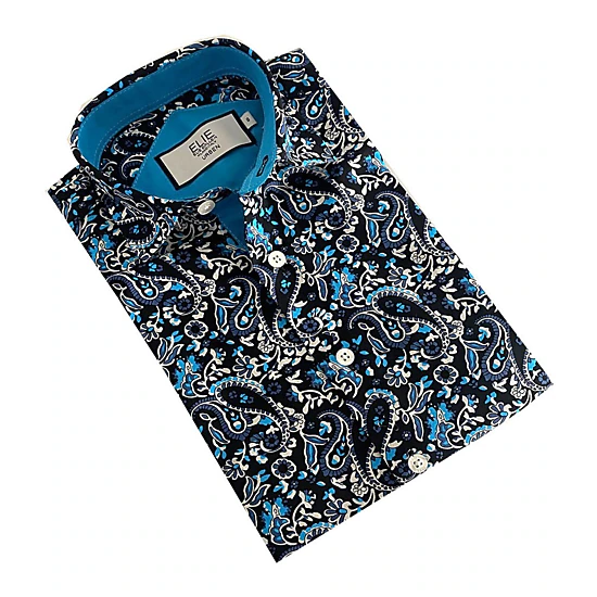 Elie Balleh Boys Slim Fit Paisley Shirt