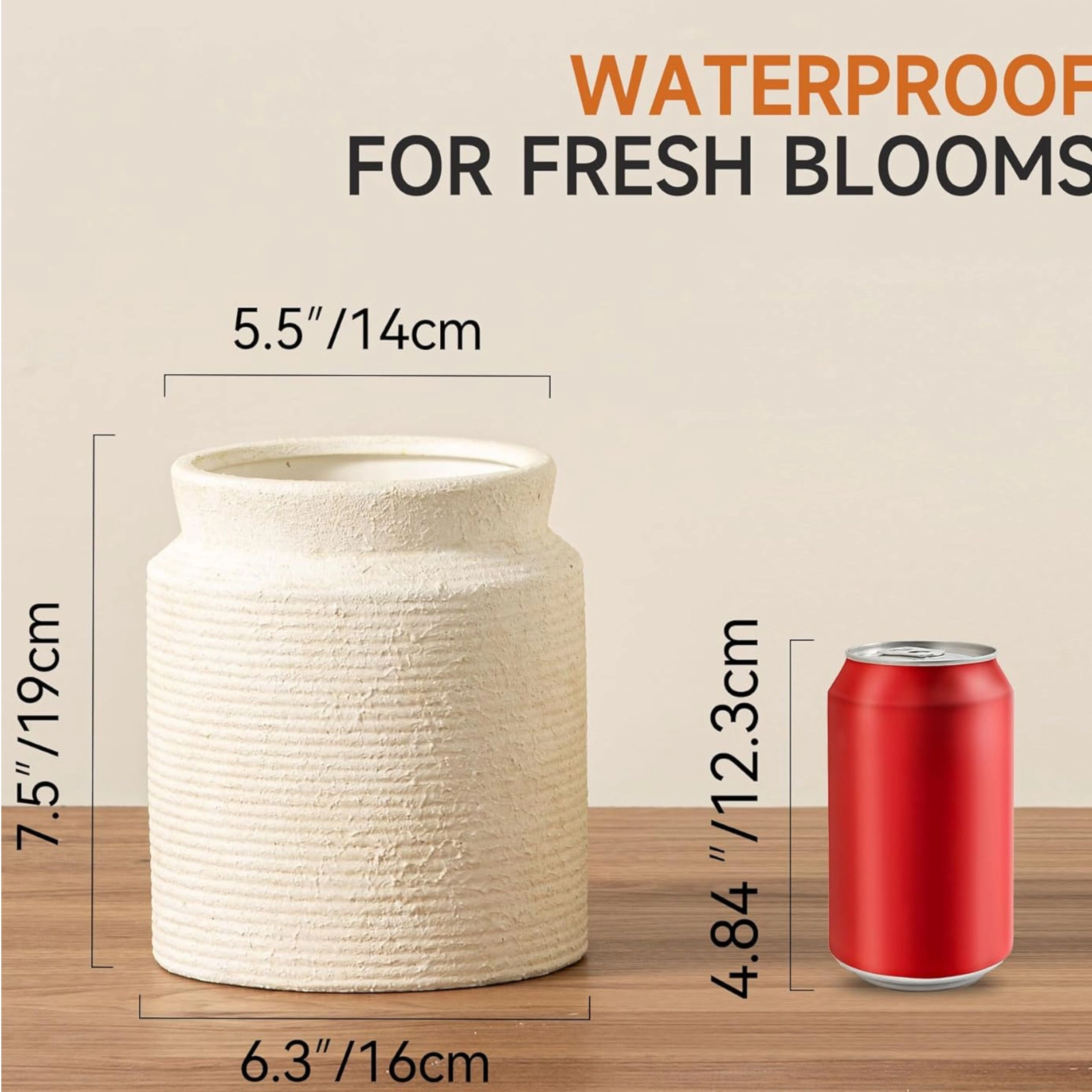 Stock Preferred 7.5 Inch Rustic Ceramic Flower Vase Farmhouse Terracotta Home Decor