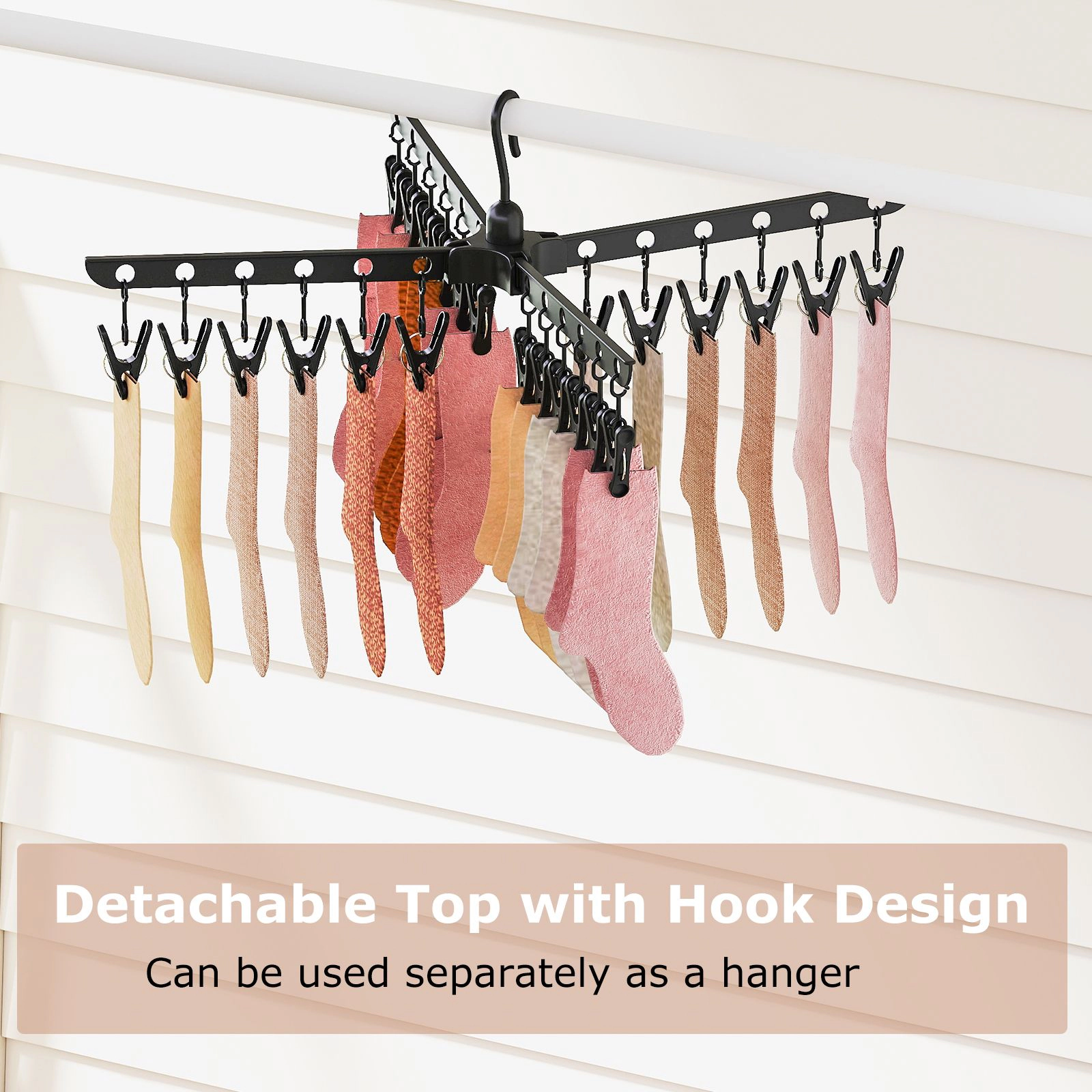 SlickBlue 70" 3 Tier Clothes Drying Rack with Clips and Rotating Arms