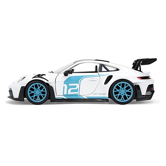 Jada Porsche 911 Gt3 Rs (992) #12 White With Blue Stripes And Carbon Top "Hyper-Spec" Series 1/24 Diecast