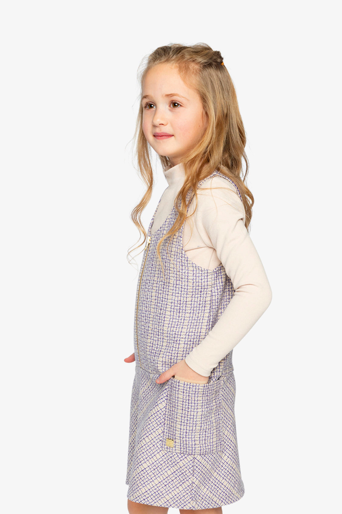 Deux par Girls Brushed Rib Mock Neck Top