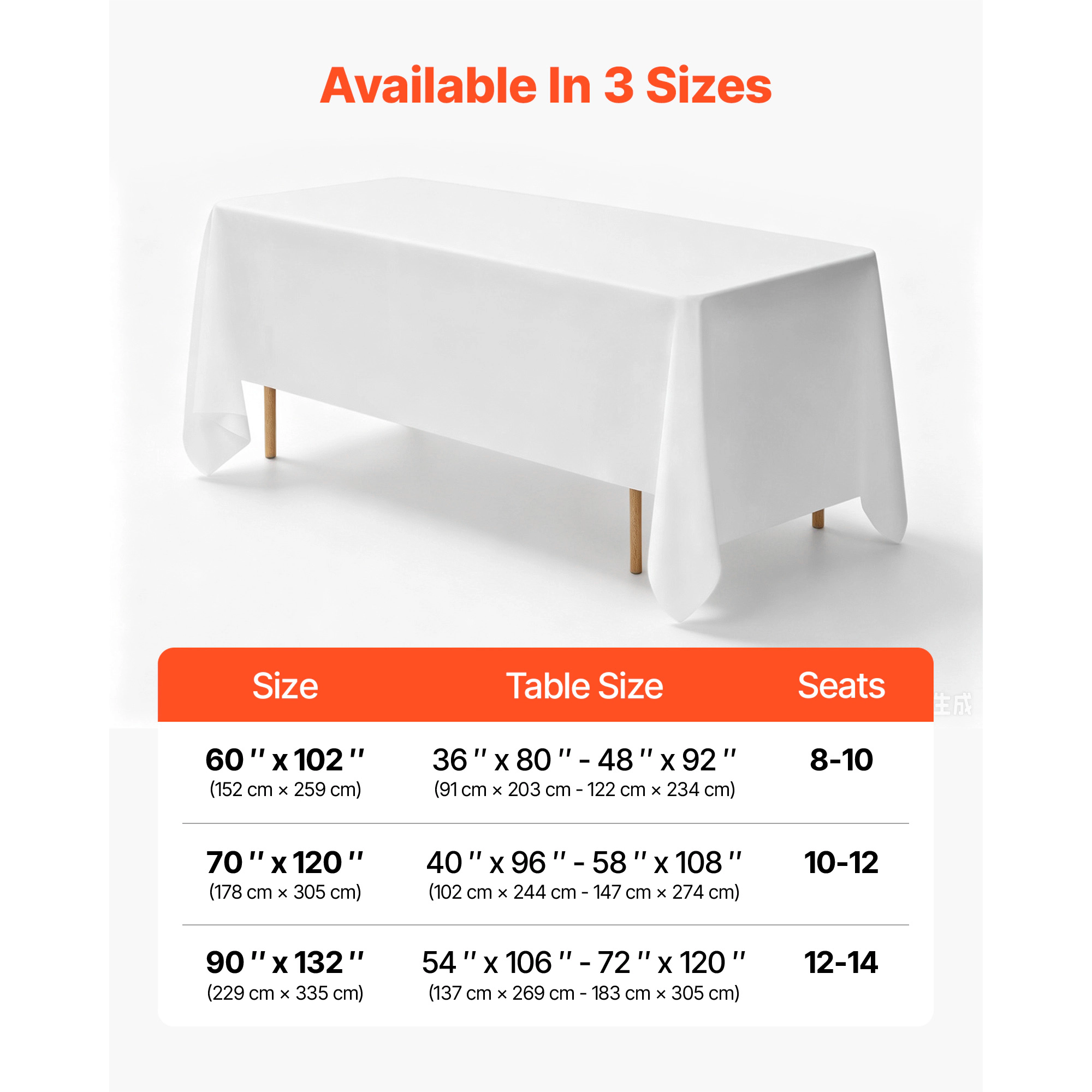 HONGGE White Tablecloths for Rectangle Tables Reusable and Machine Washable Table Clothes Wrinkle-Resistant Polyester
