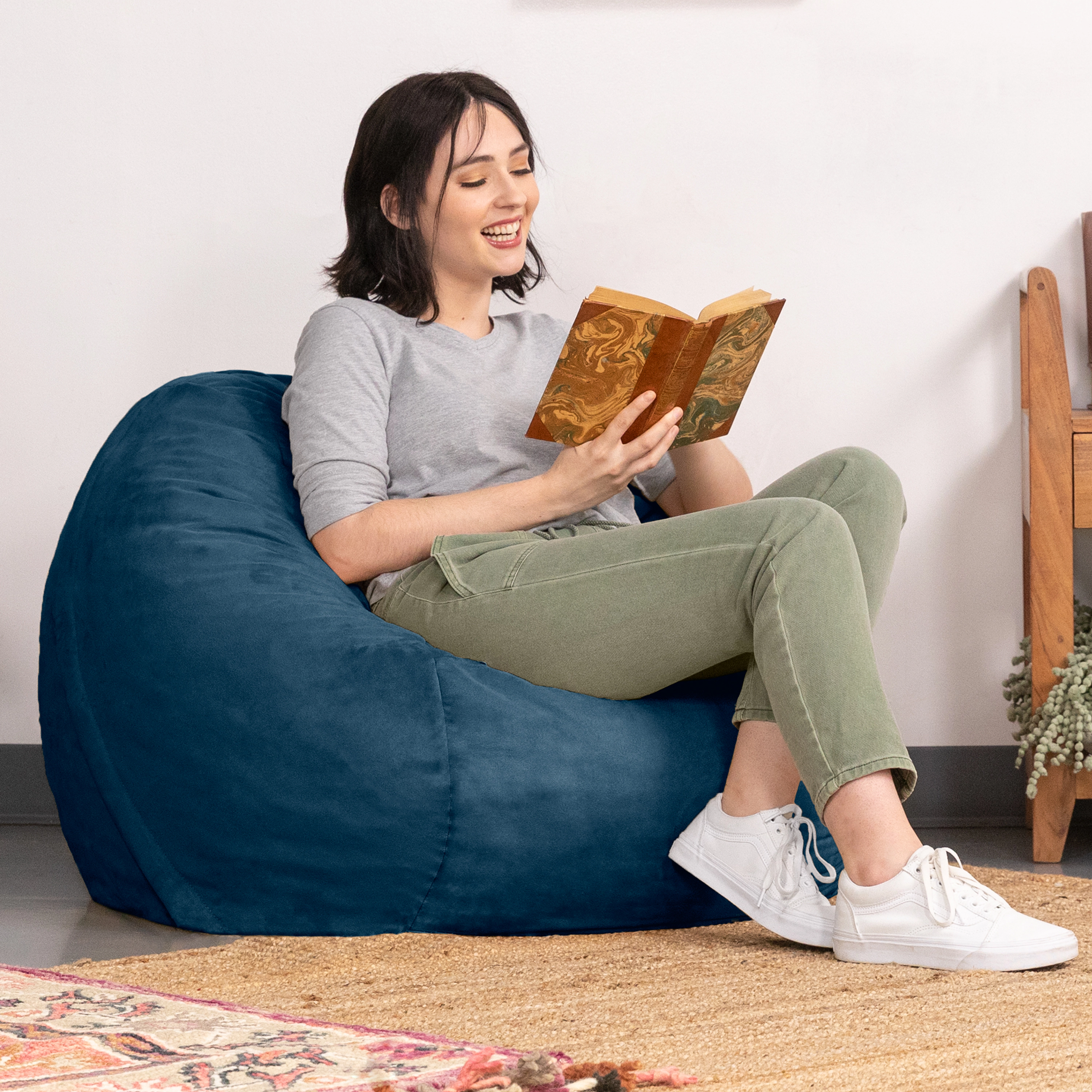 Jaxx Saxx 3 Foot Bean Bag Chair with Removable Cover