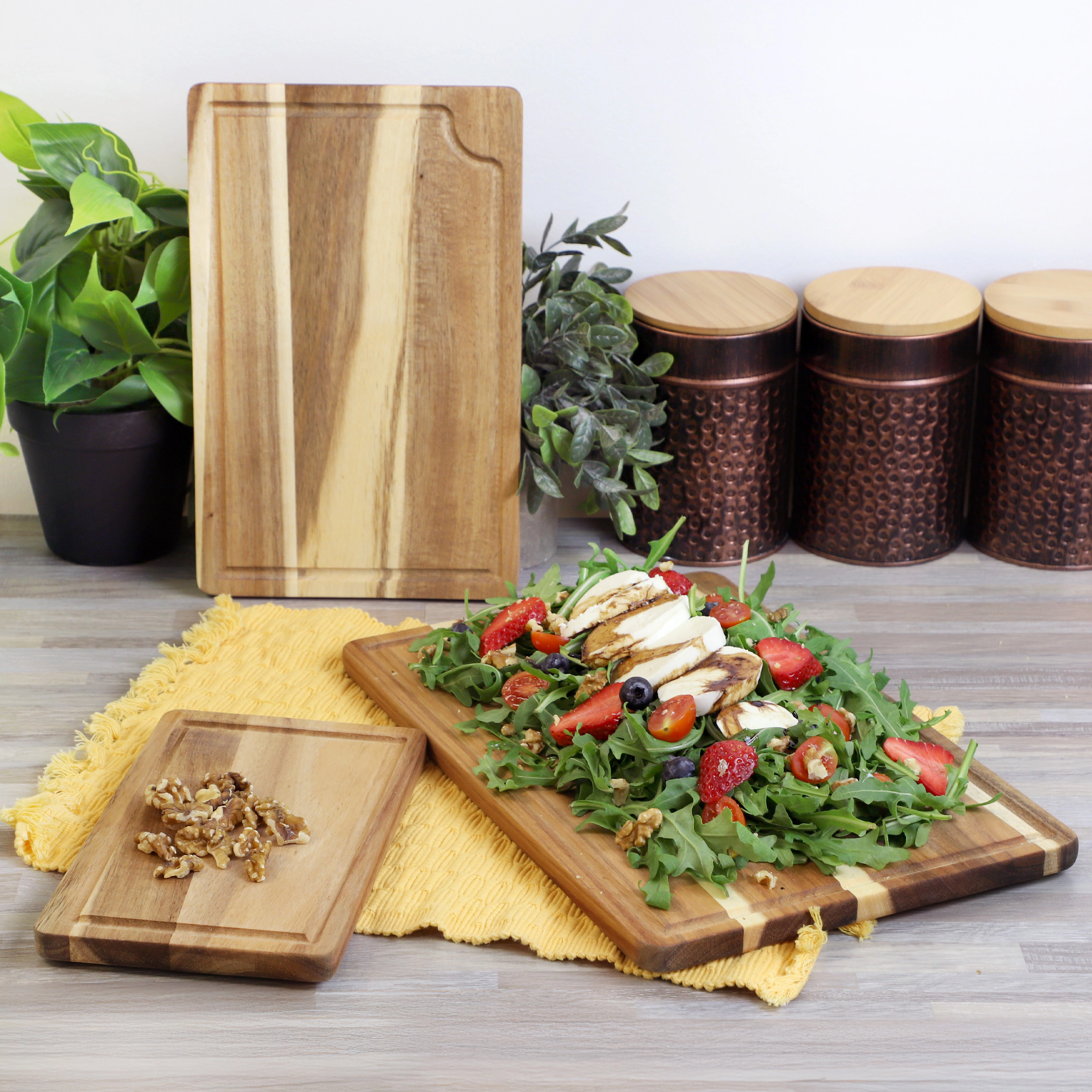 MegaChef 3 Piece Acacia Wood Cutting Board Set