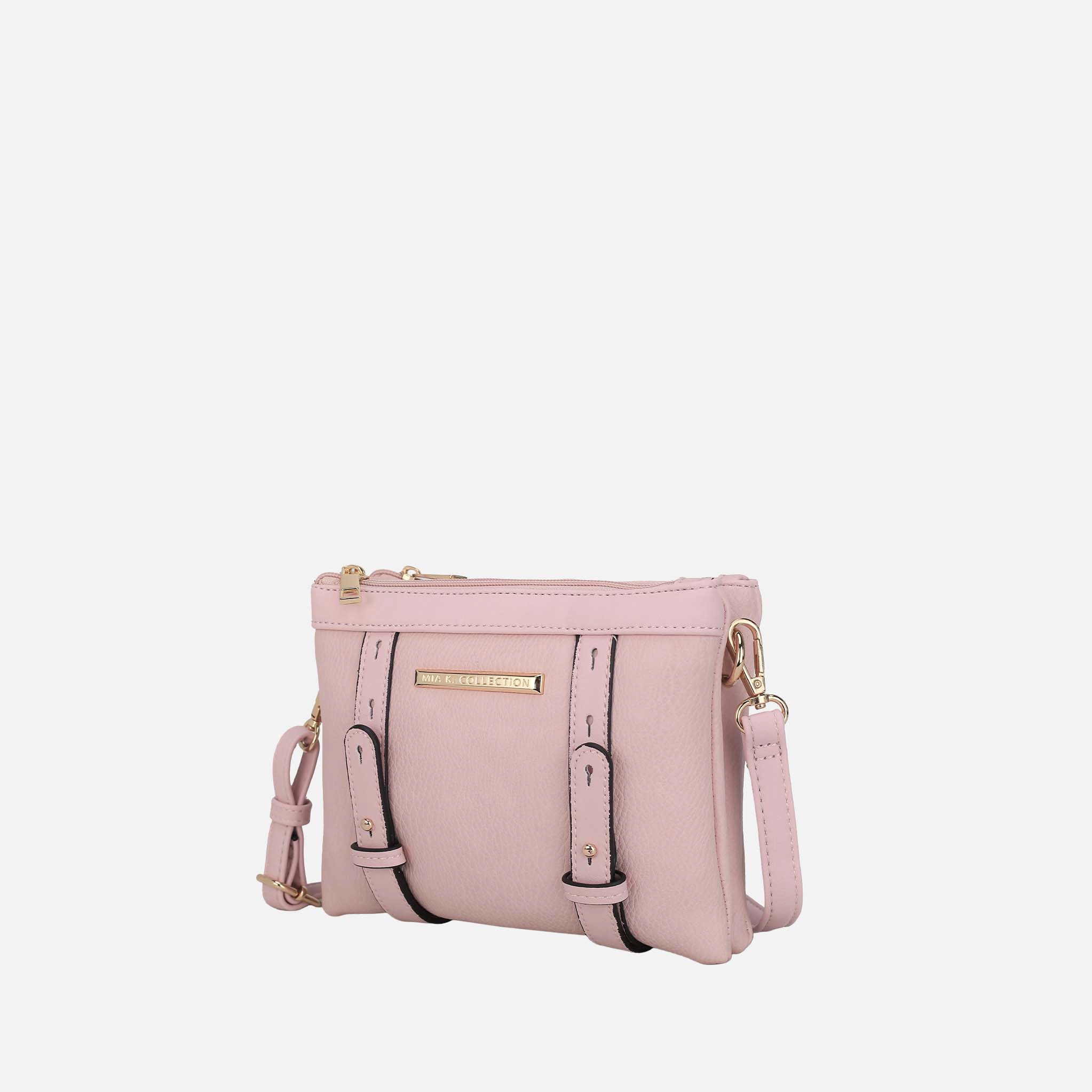 Mia K Collection Elsie Vegan Leather Compact Crossbody, Gold-Tone Hardware