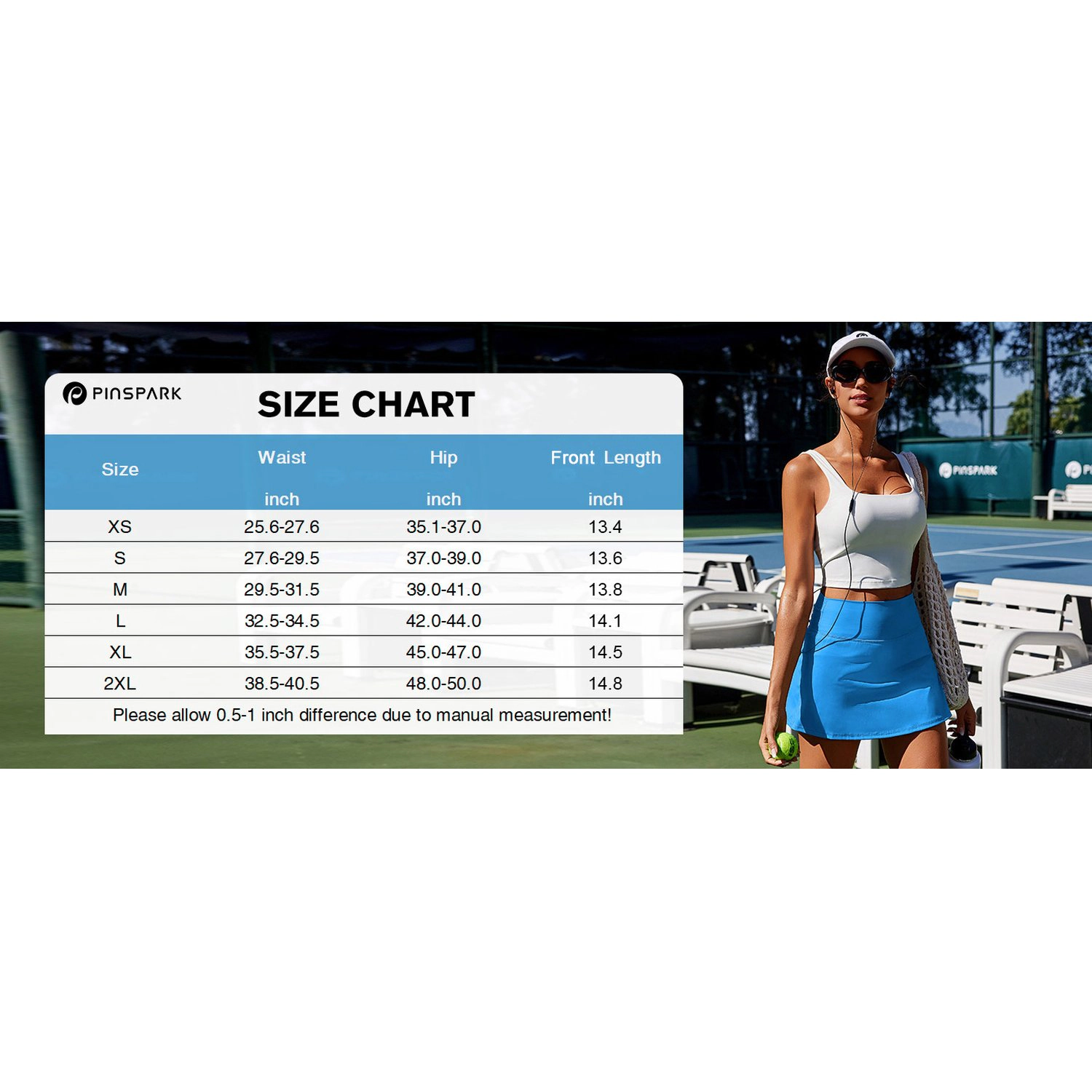 Pinspark Womens High Waist Solid Black A-Line Mini Skirt Stretch Casual Tennis Skirts