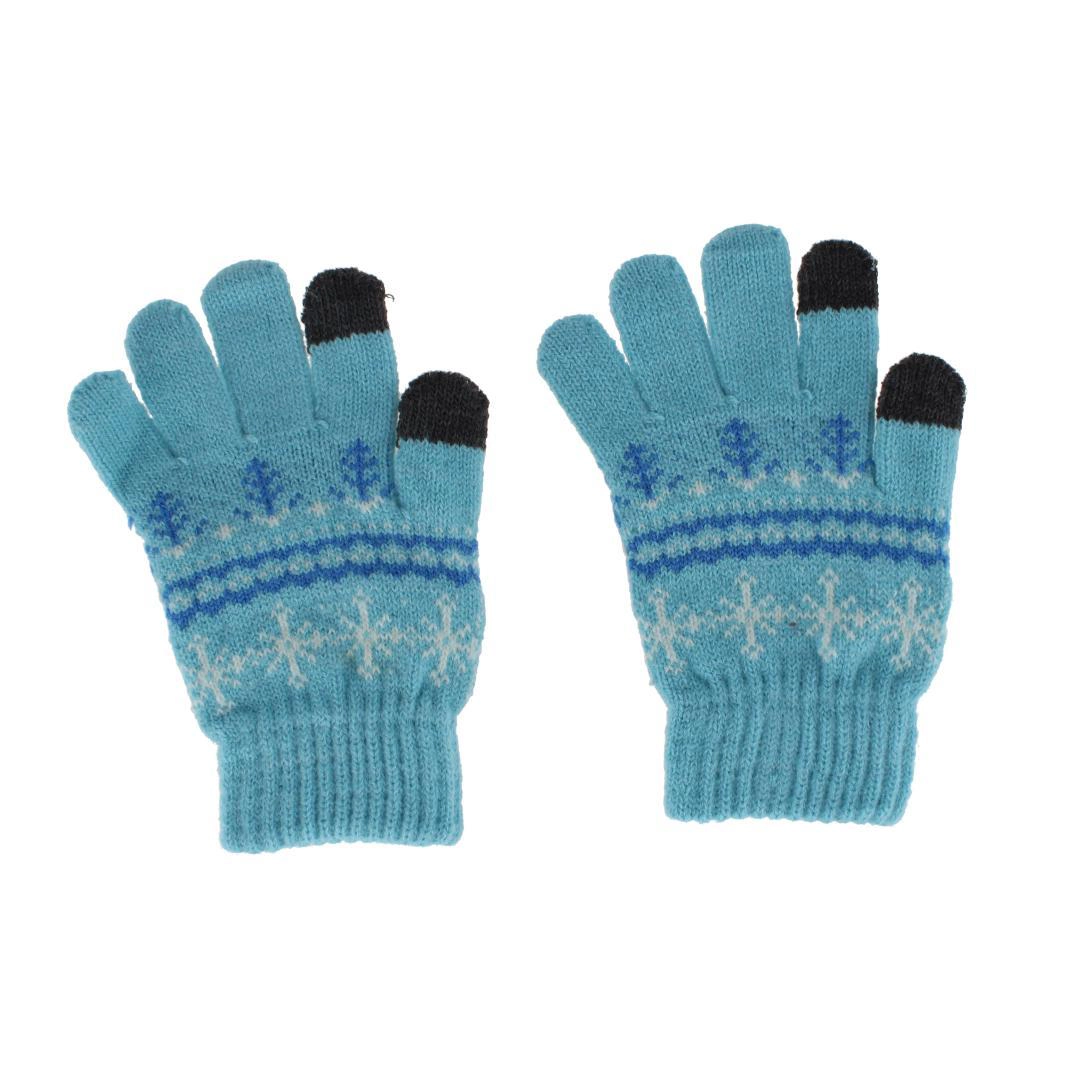 Grand Sierra Girl's One Snowflake Pattern Touchscreen Gloves