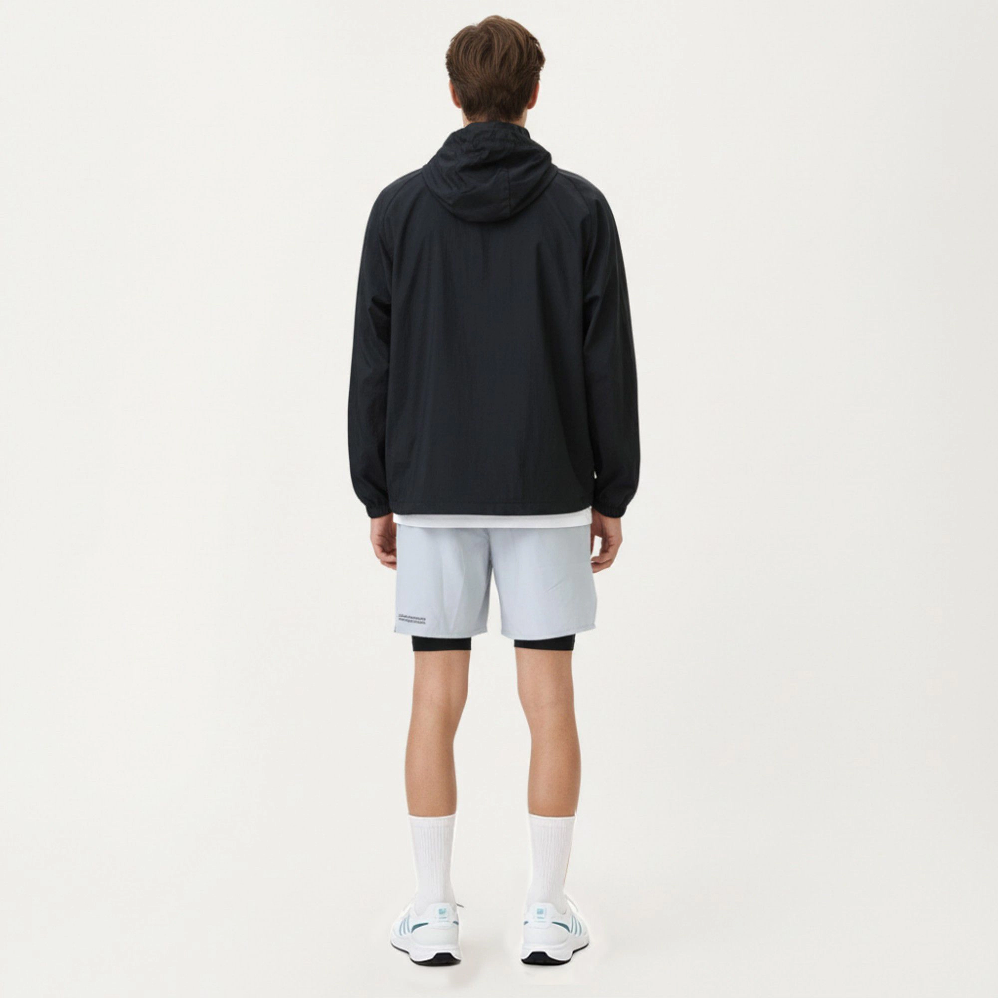 Anna-Kaci Men's Lightweight Windbreaker Jacket with Hood Full Zip Closure Drawstring Detail and Zipper Chest Pocket
