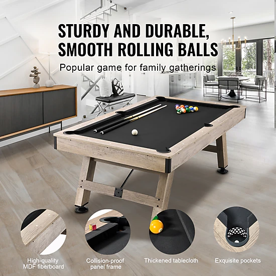 HONGGE Billiards Table Pool Table Set Includes with Cloth for Family Game Room