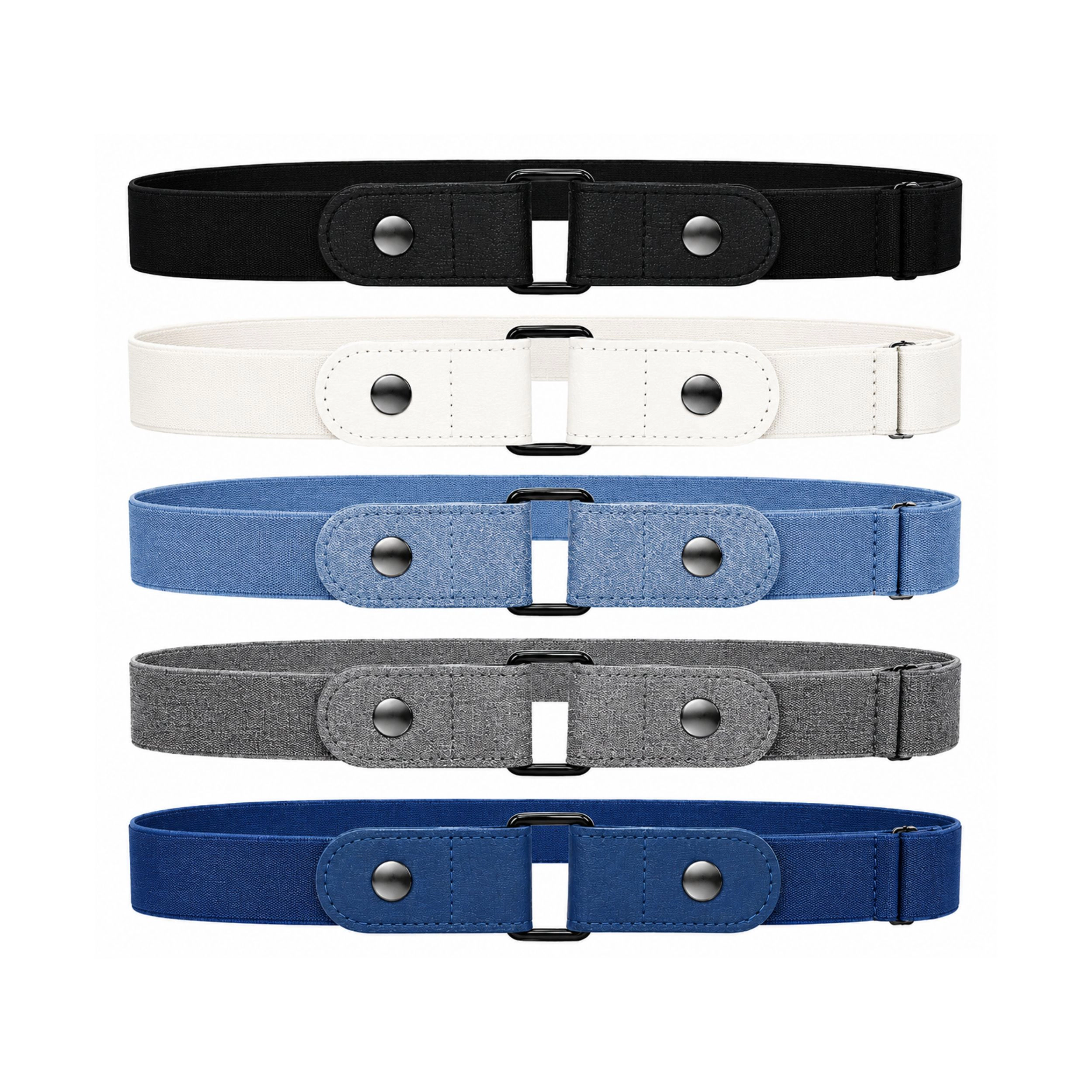 Home Collection Men & Women Pack of 5 No Buckle Elastic Stretch Waist Belts