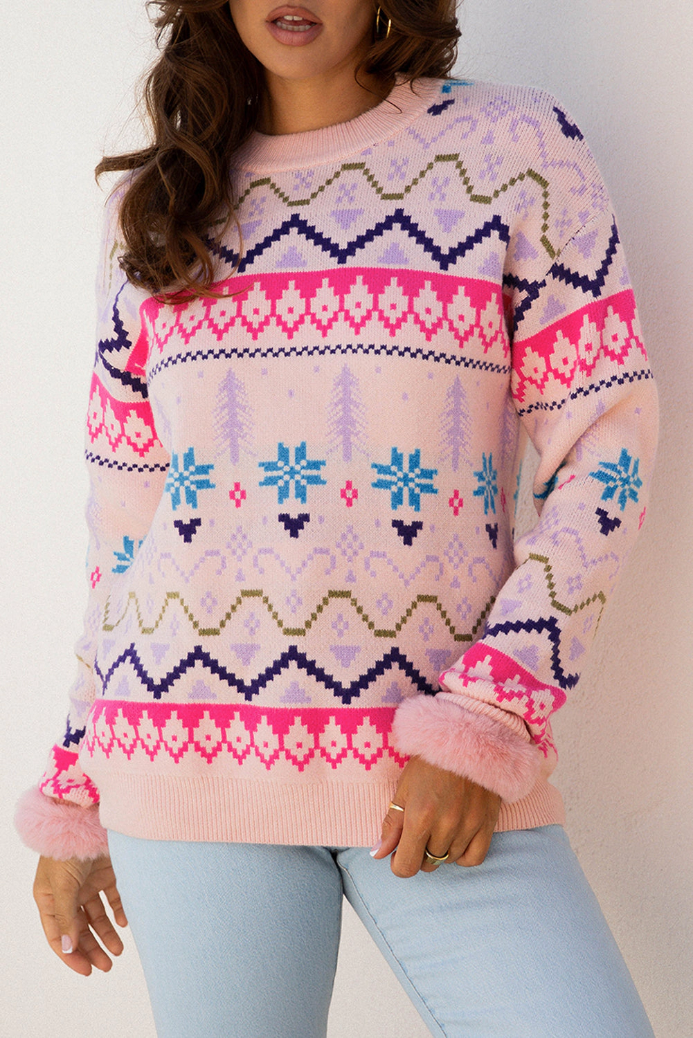 Threaded Pear Women's Kayaetta Knit Feather Cuffed Sweater