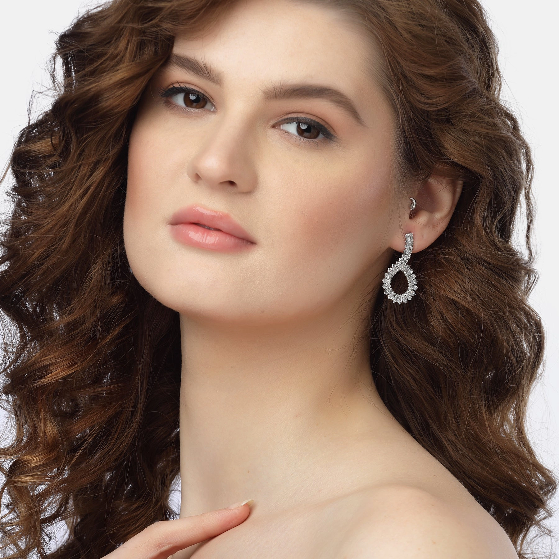 AGP PARIS Womens Diamond Dust Drop Earrings