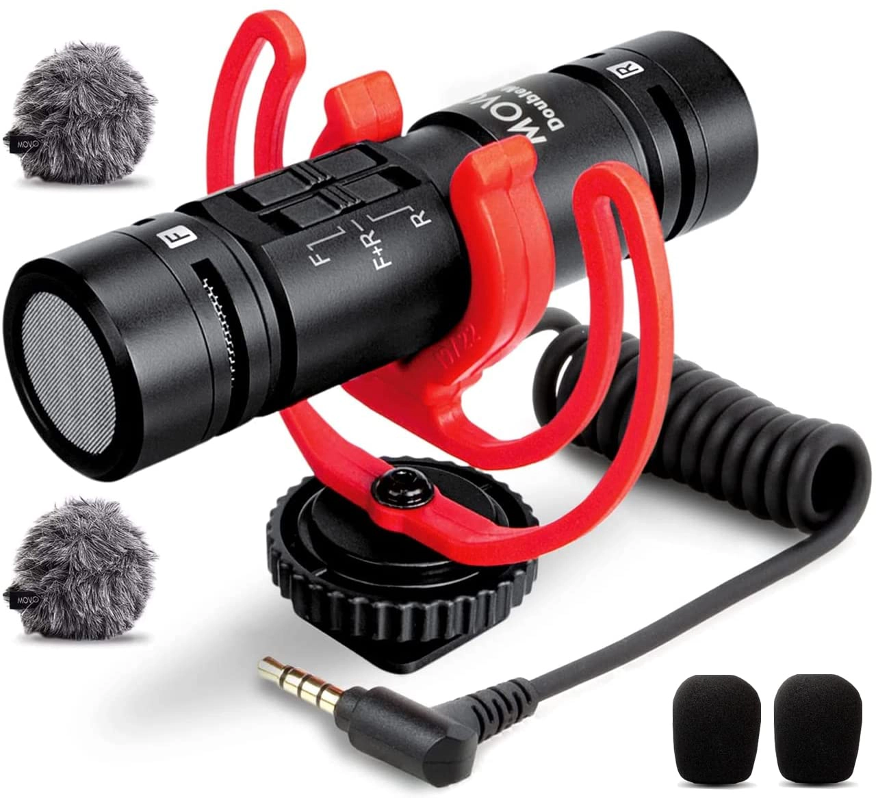 Movo DoubleMic V2 Two-Sided Shotgun Mic for Camera Vlogging
