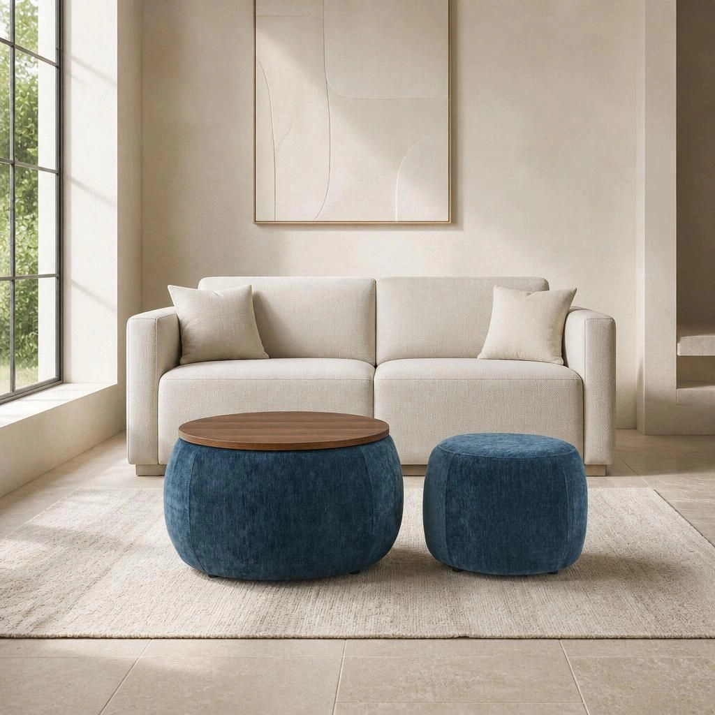 GOODSILO Round Foam Ottoman Foot Stool Versatile Extra Seating