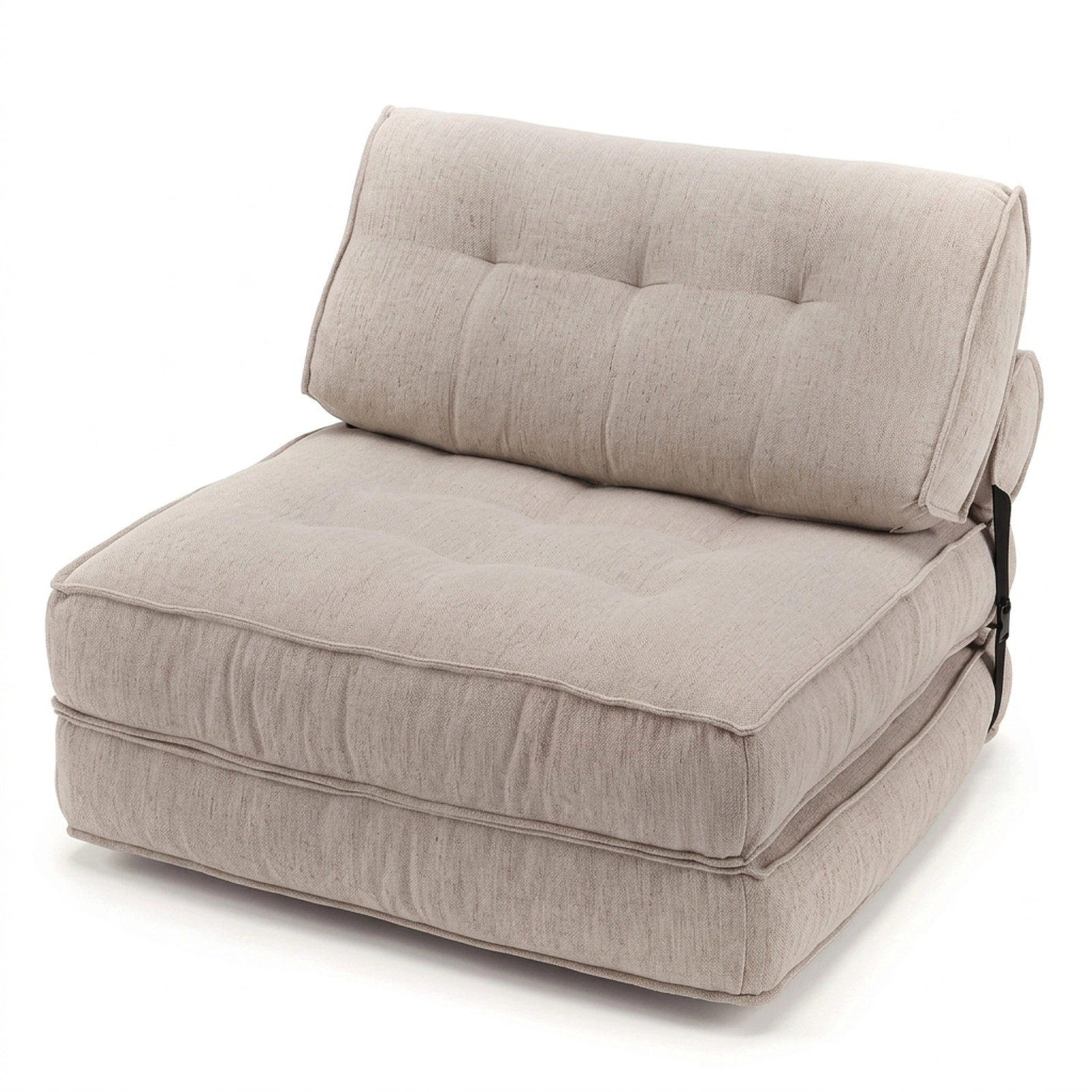 SUGIFT 3-in-1 Folding Chenille Accent Chair Sofa Lounger and Convertible Bed Set of 2 352-lb Capacity Beige