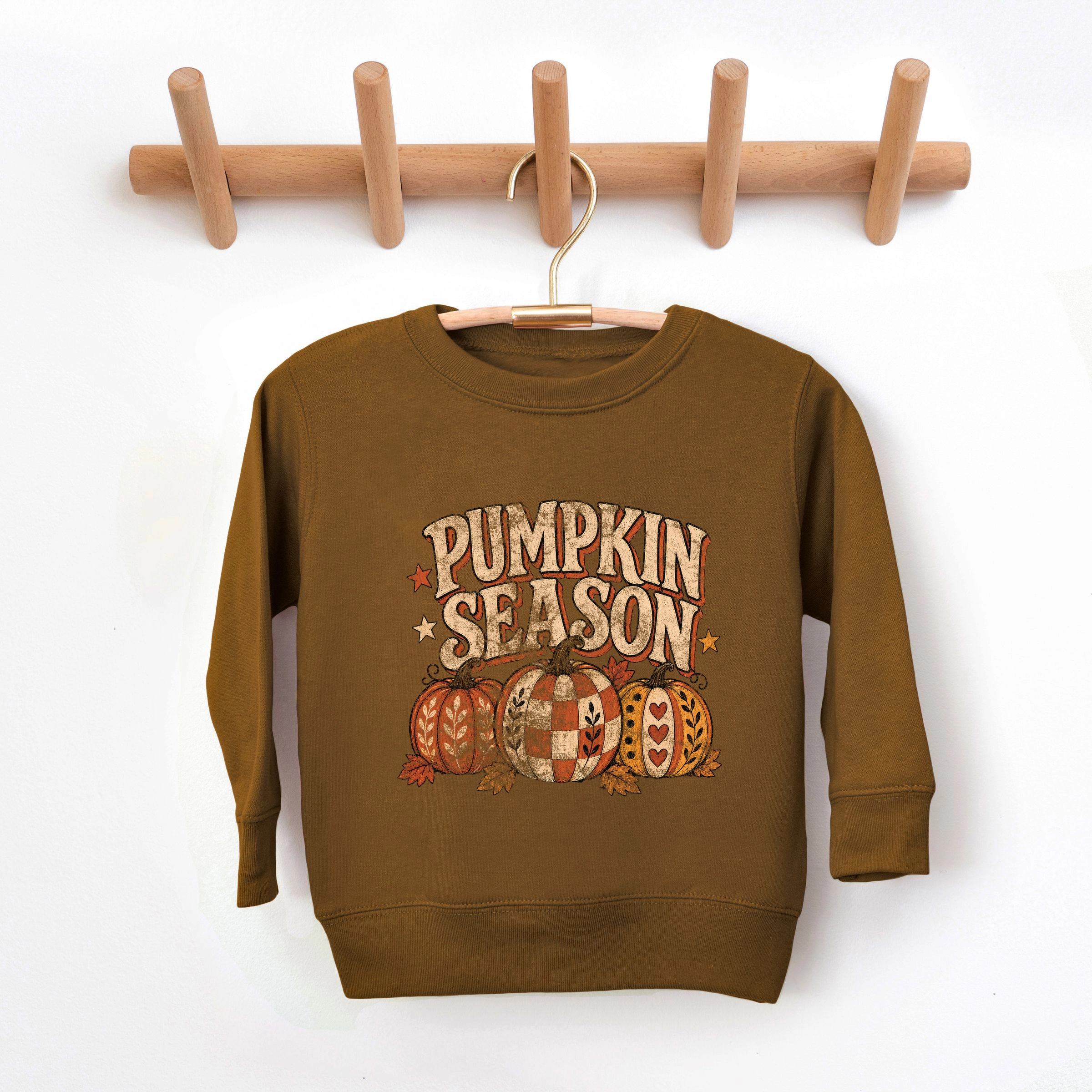 The Juniper Shop - Toddler Graphic Sweatshirt Pumpkin Season Pattern Stars