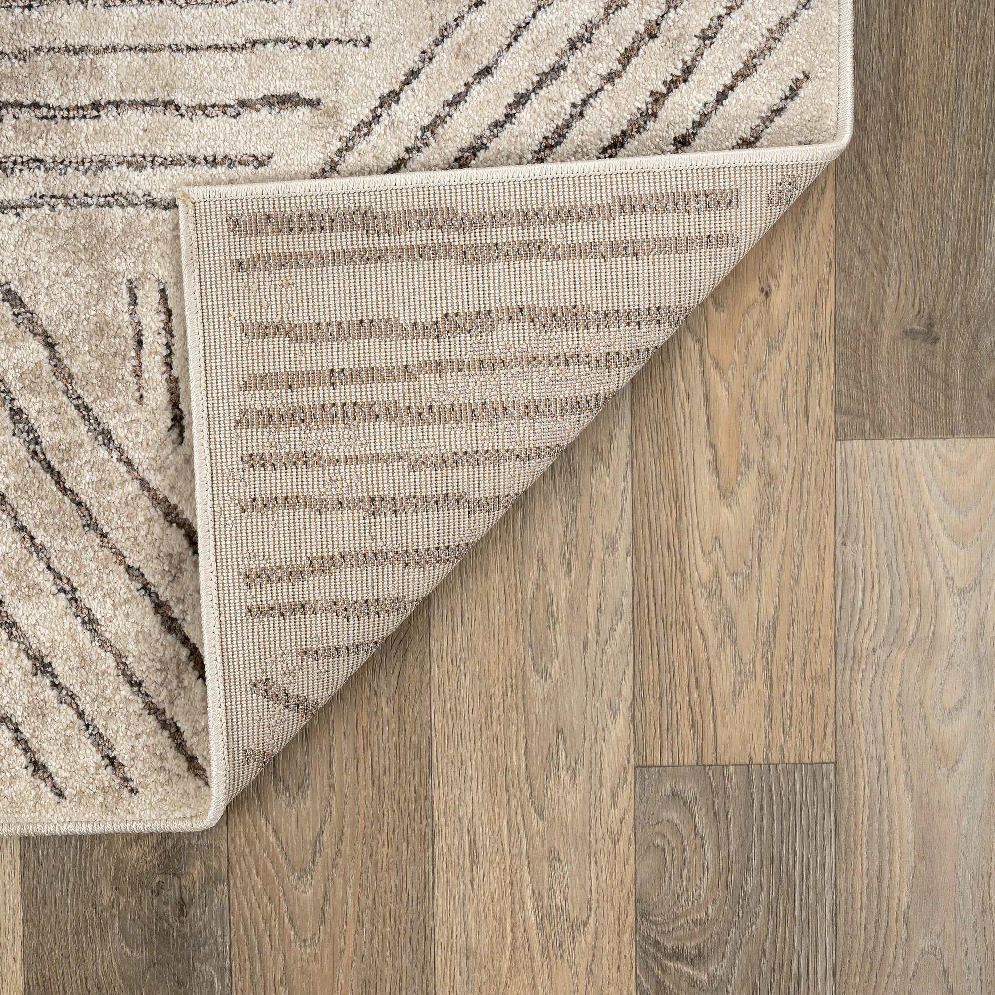 World Rug Gallery Modern Patchwork High-Low Indoor Runner Rug, Earthtone Geometric Design, Jute