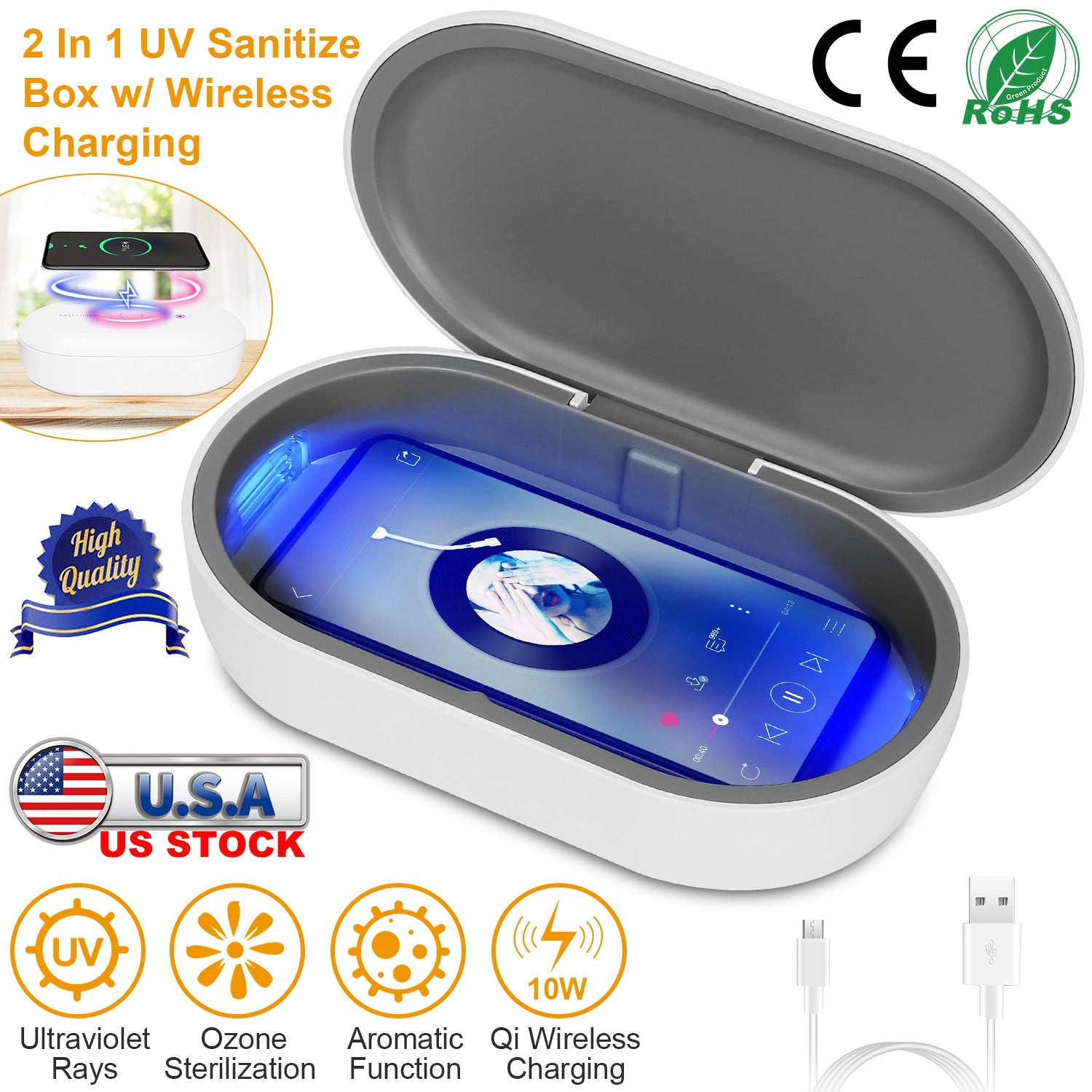 GBruno UV Sanitizer Box With Wireless Charging