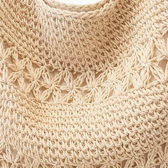Alilang Women's Crochet Shoulder Bag with Woven Strap Textured Knit Hobo Handbag Slouchy Boho Tote Everyday Carryall